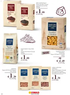 Anteprima del volantino LINEA LEGUMI/CEREALI Sapori & Dintorni Conad farro perlato/fagioli: borlotti/cannellini 300g, Farro perlato/fagioli: borlotti/cannellini, 300g valido a partire dal 01.12.2025 | Pagina: 18 | Prodotti: Riso, Cereali, Ceci, Farro