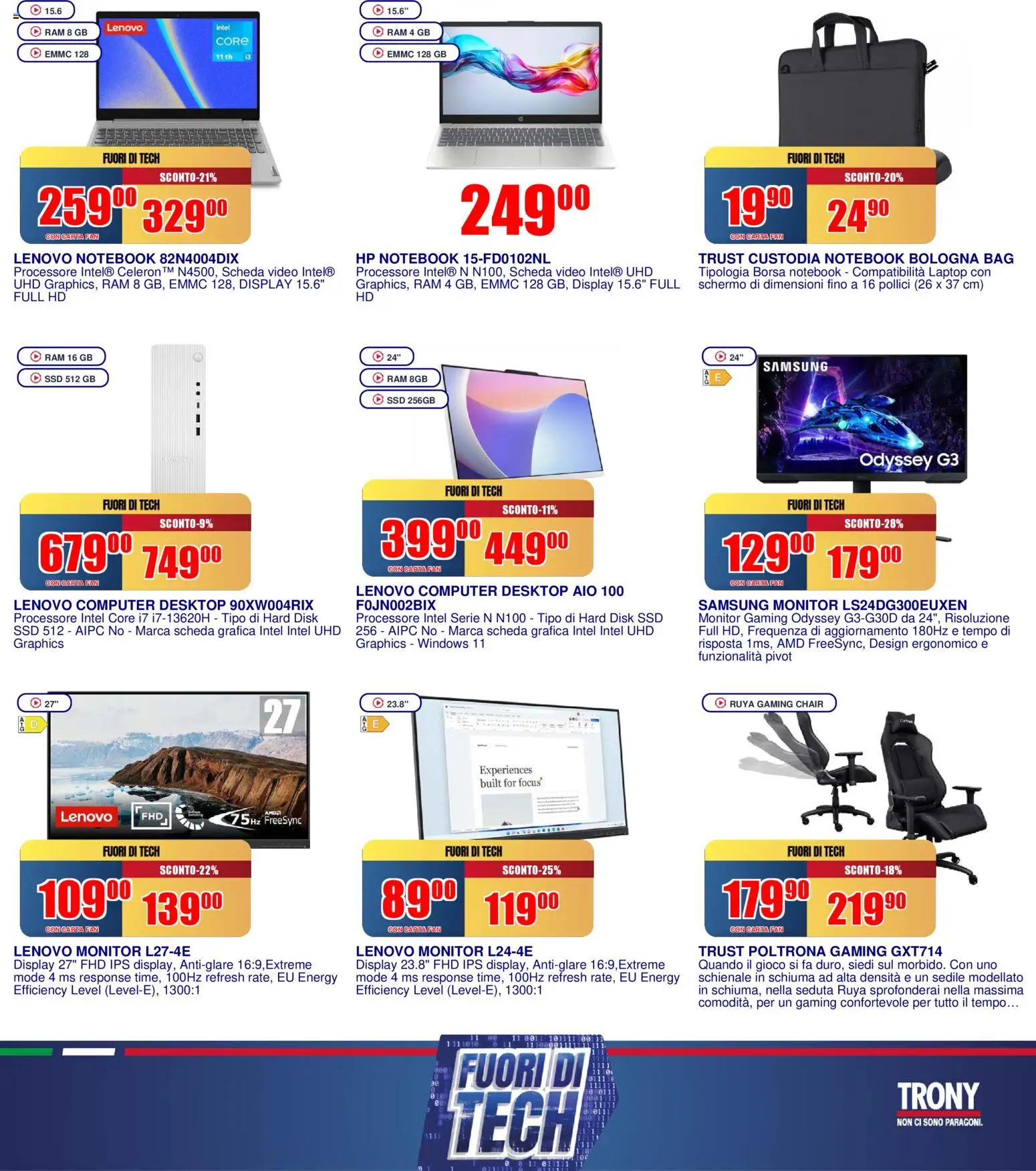 Volantino Trony del 19.02.2026 | Pagina: 14 | Prodotti: Schermo, Notebook, Poltrona, Samsung