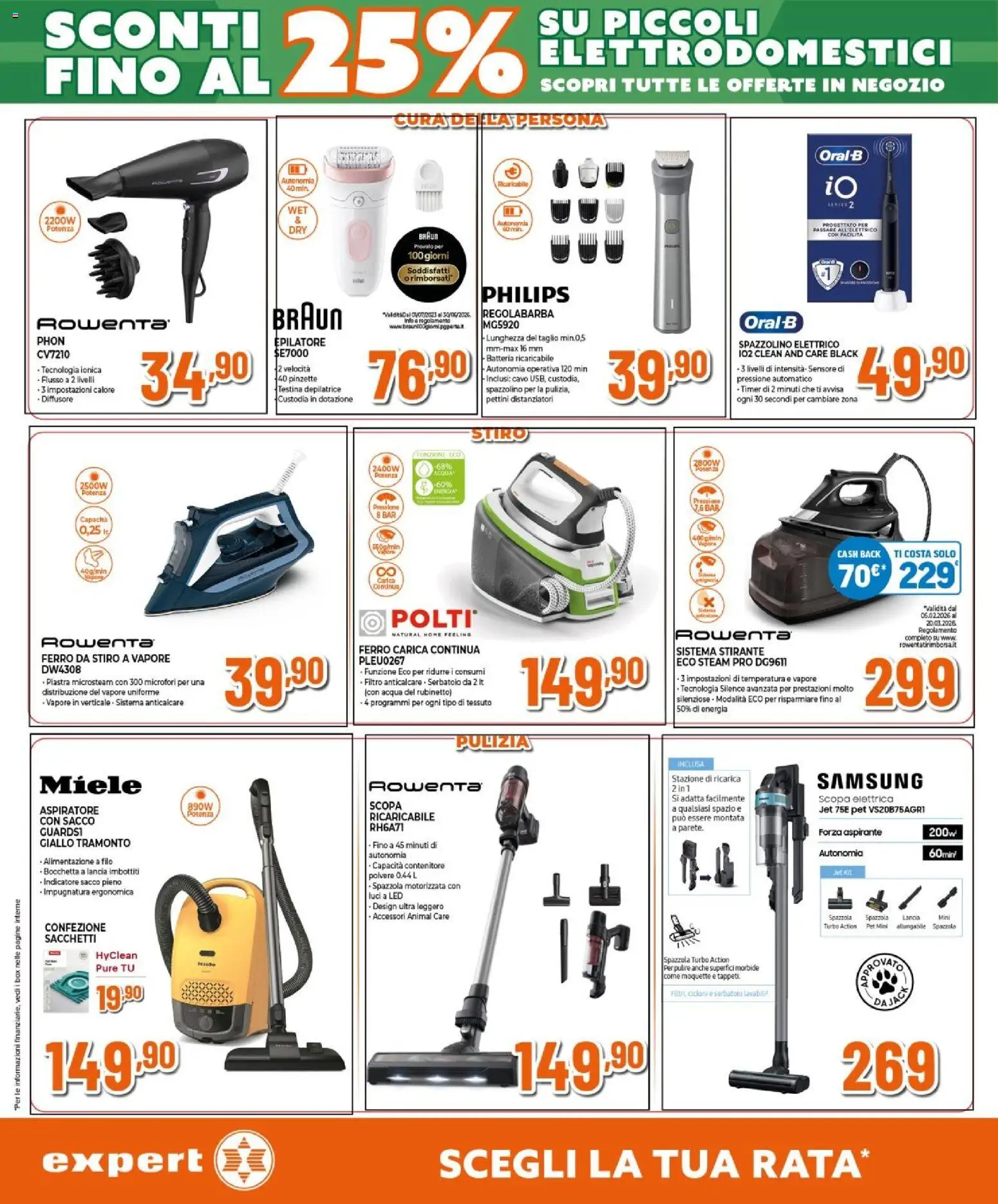 Volantino Expert del 12.02.2026 | Pagina: 18 | Prodotti: Regolabarba, Scopa, Contenitore, Samsung