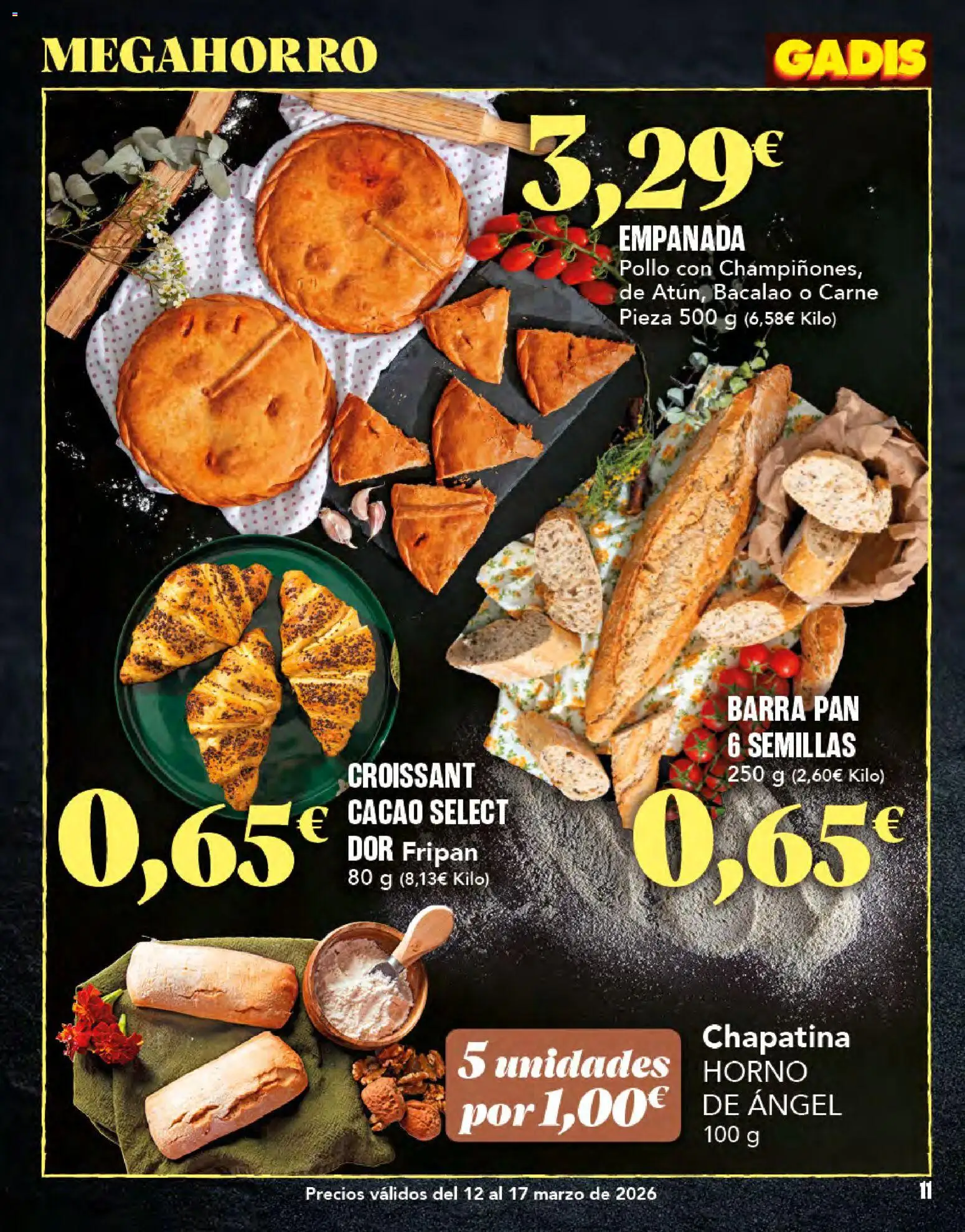 Gadis folleto │ válido desde el 12.03.2026 | Página: 11 | Productos: Pan, Croissant, Horno, Φρυγανιές σικάλεως