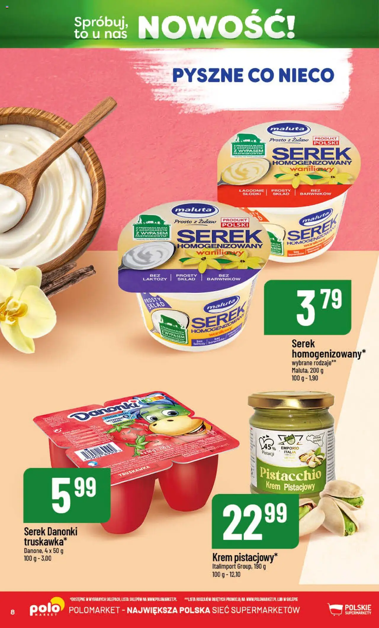 POLOmarket Gazetka - Nowości od 14.08.2025 | Strona: 8 | Produkty: Serek homogenizowany waniliowy, Serek homogenizowany, Serek, Mleka