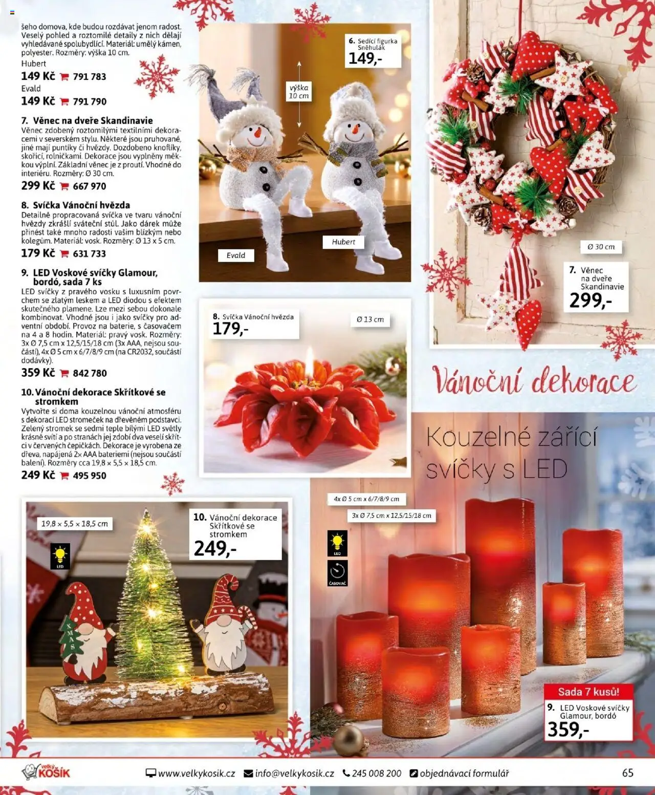 Velký Košík katalog říjen od 01.10.2025 | Strana: 65 | Produkty: Svíčka, Vánoční dekorace, LED, Dekorace