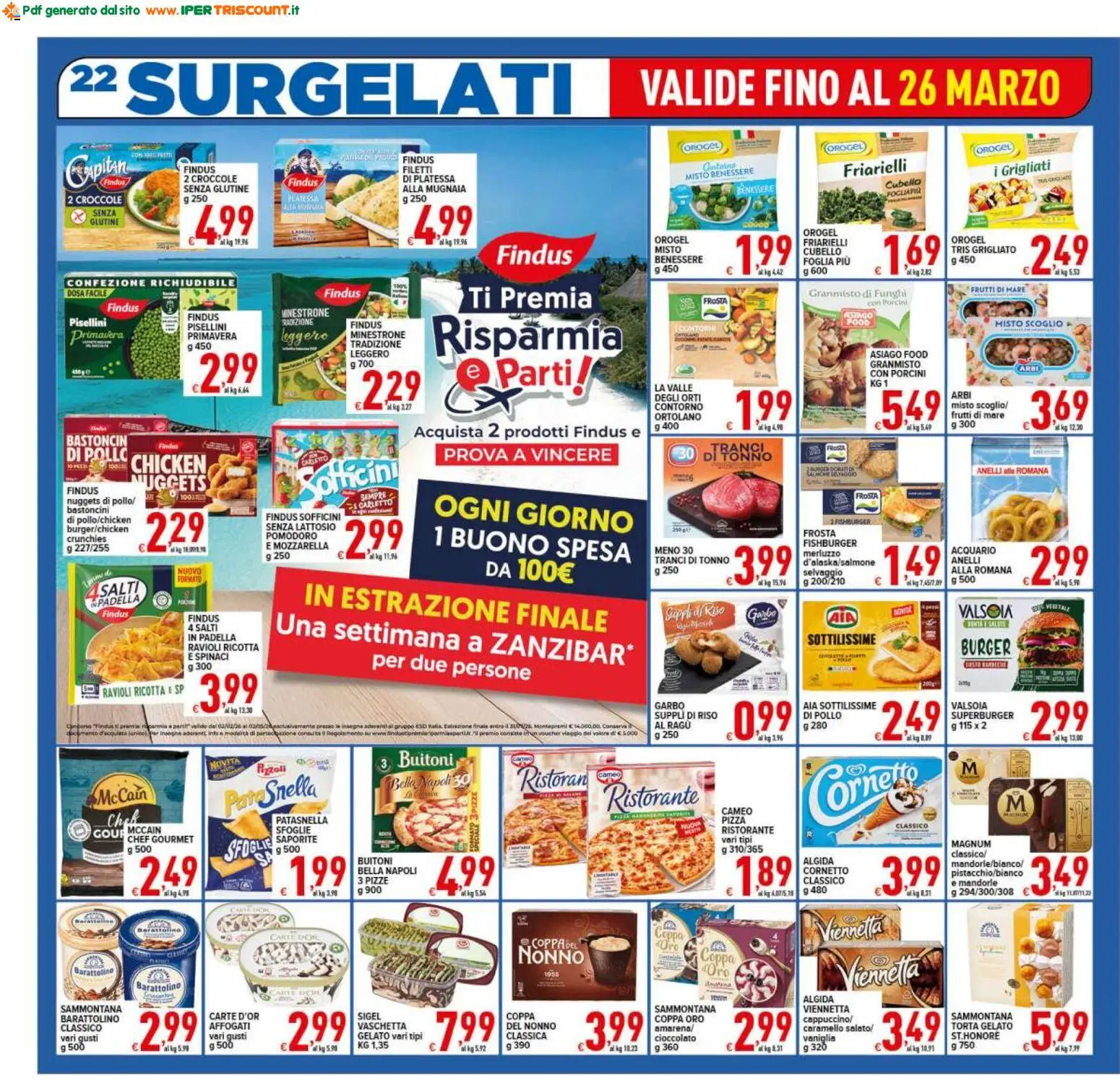 Volantino Ipertriscount del 17.03.2026 | Pagina: 22 | Prodotti: Minestrone, Nuggets, Funghi, Ragú