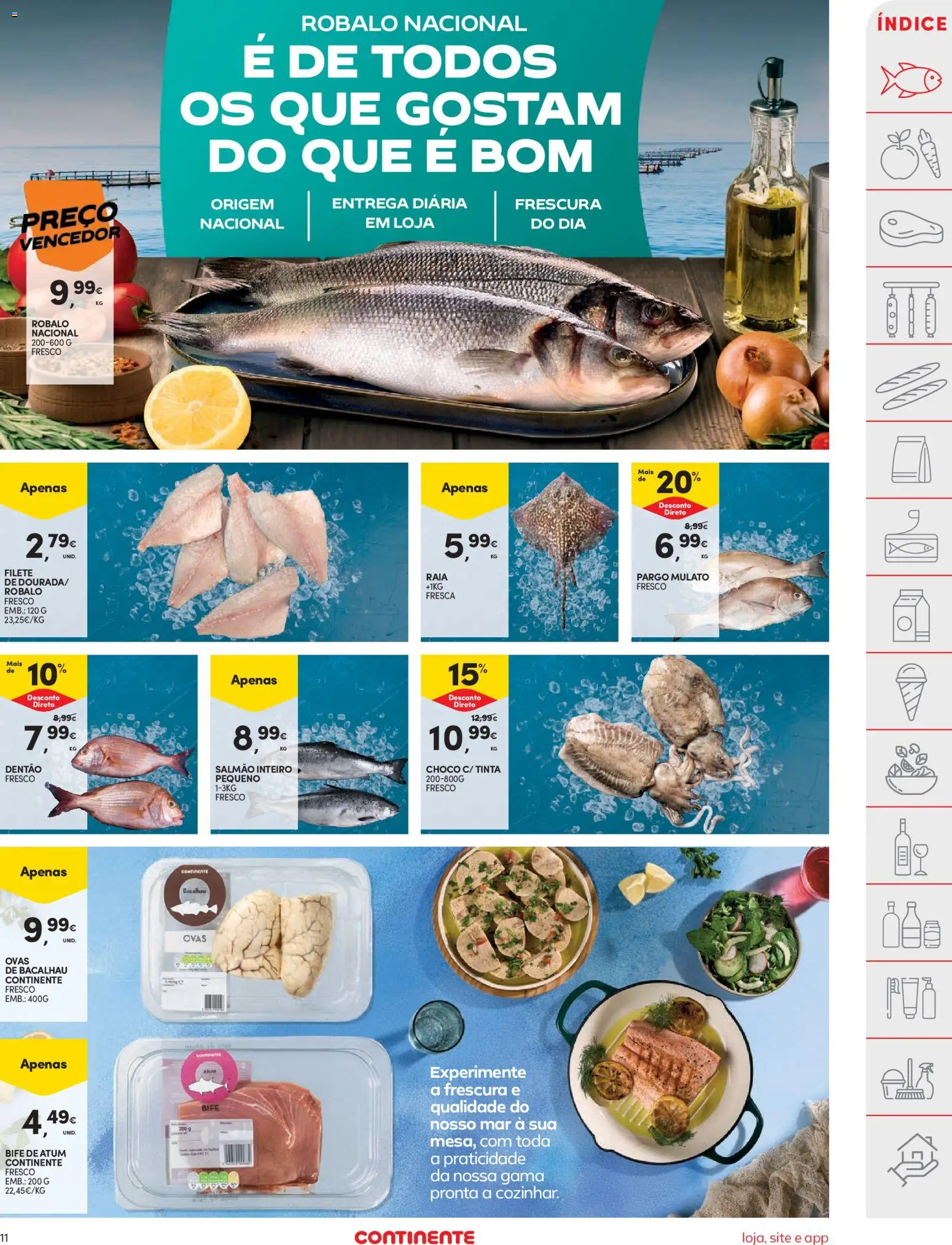 Continente folheto │ válido de 03.03.2026 | Página: 11 | Produtos: Atum, Bacalhau, Tinta, Salmão