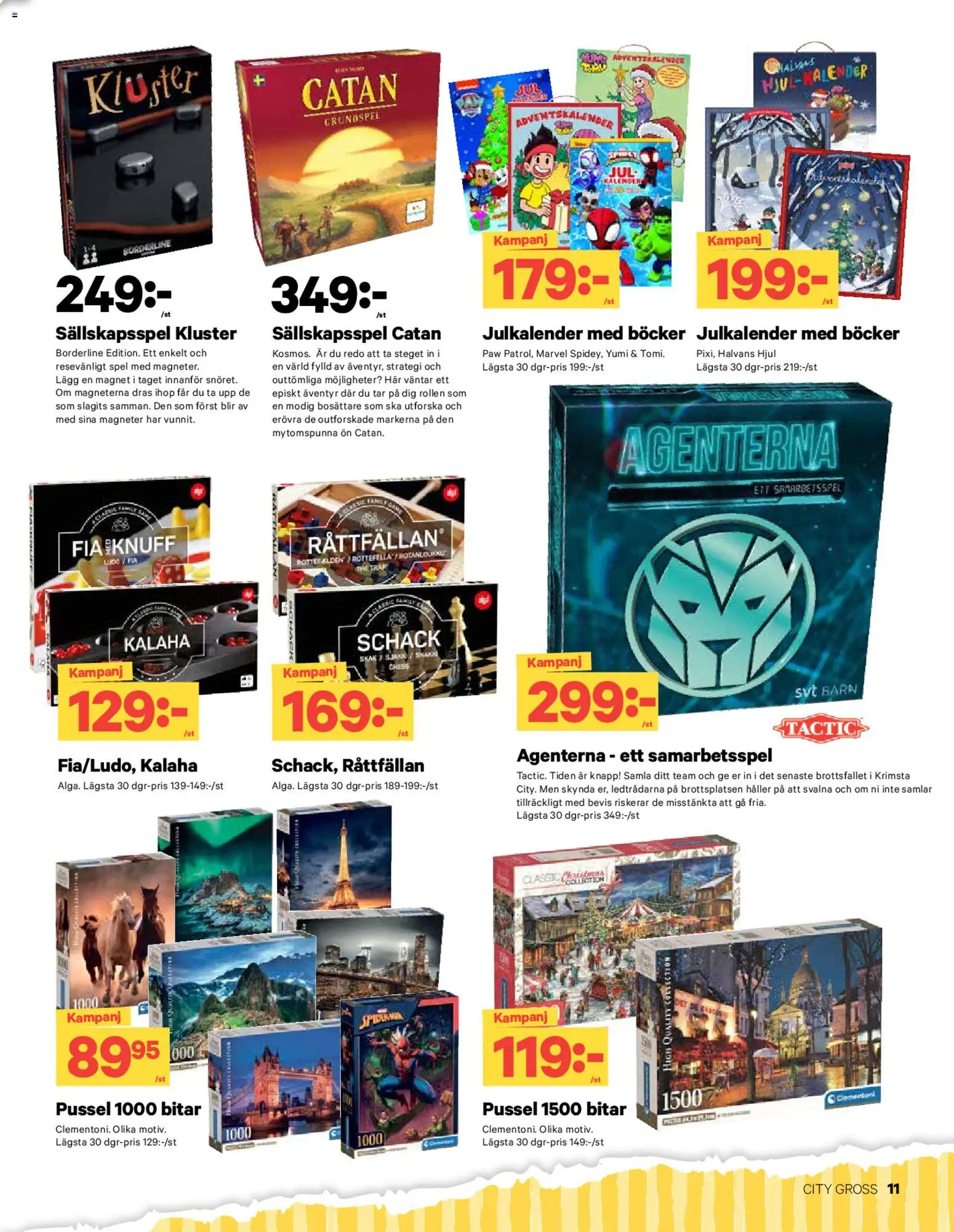 City Gross reklamblad aktuell från 17.11.2025 | Sida: 19 | Produkter: Pussel, Vantar, Magnet, Spel