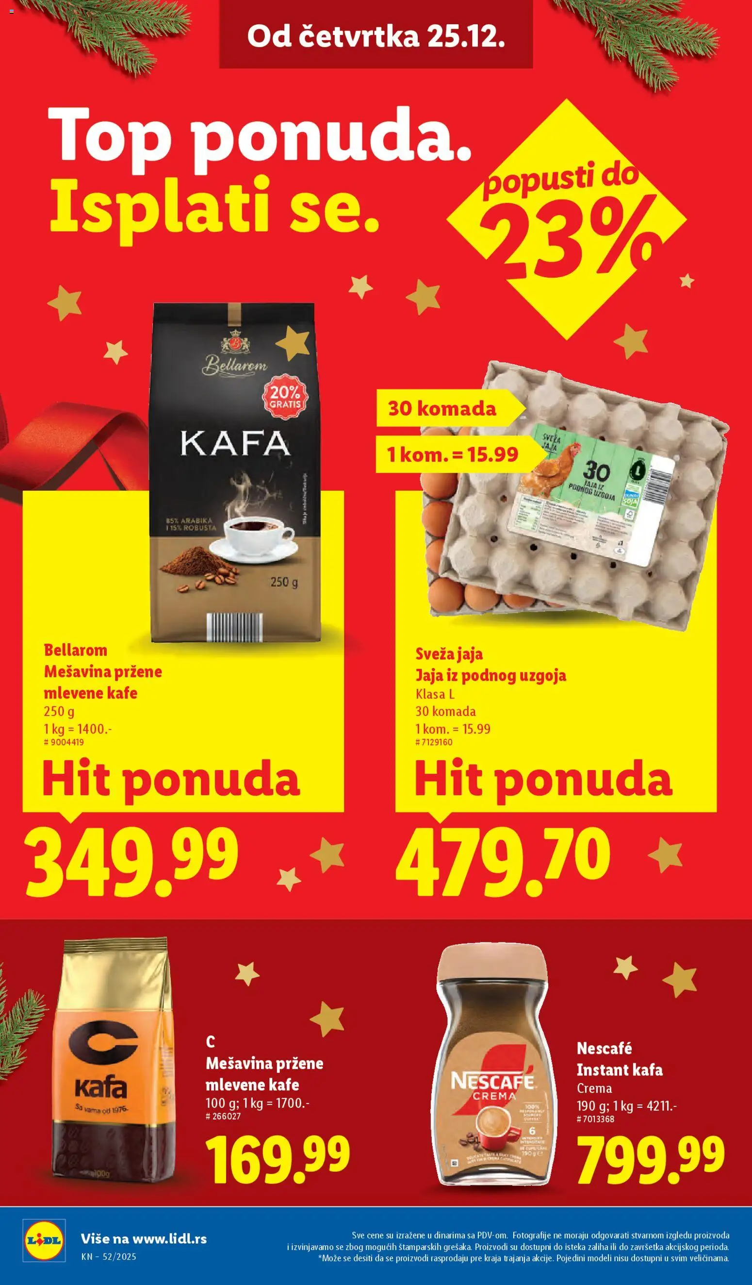 Lidl katalog - važi od 25.12.2025 | Strana: 22 | Proizvode: Instant kafa, Jaja, Kafa, Nescafé