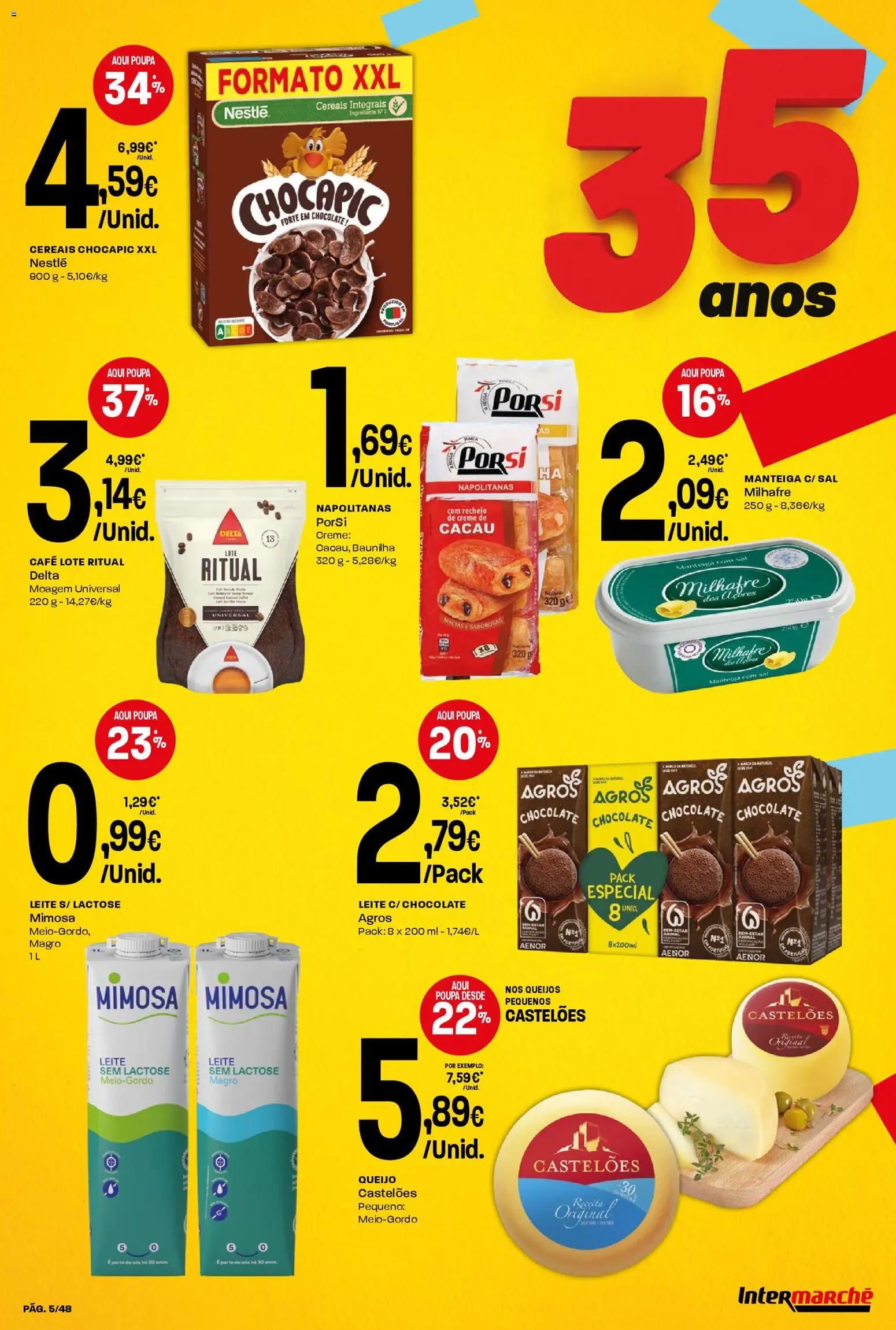 Intermarché folheto │ válido de 23.04.2026 | Página: 5 | Produtos: Manteiga, Nestlé, Chocolate, Cereais