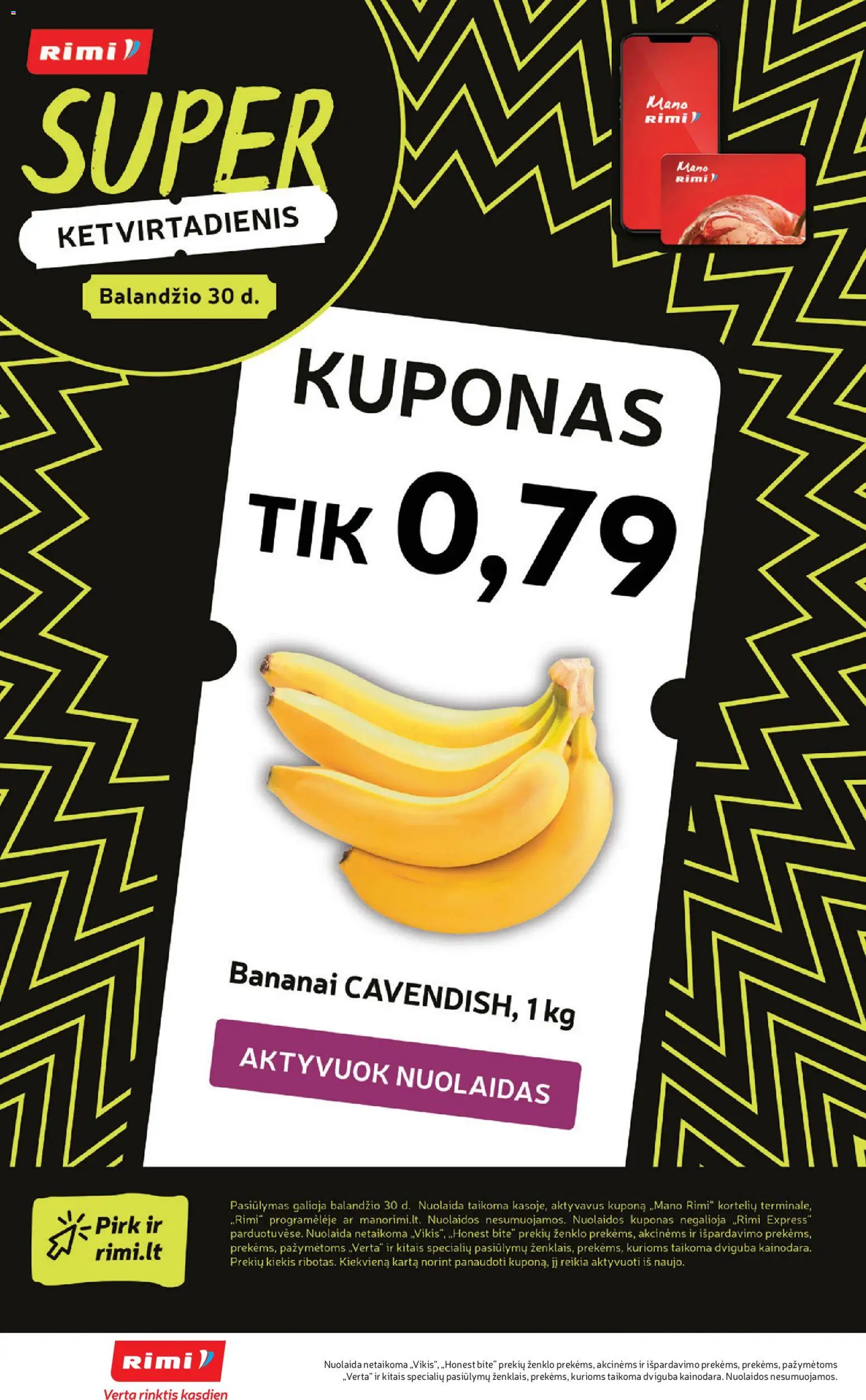 Rimi akcijos nuo 28.04.2026 | Puslapis: 4 | Prekių: Bananai