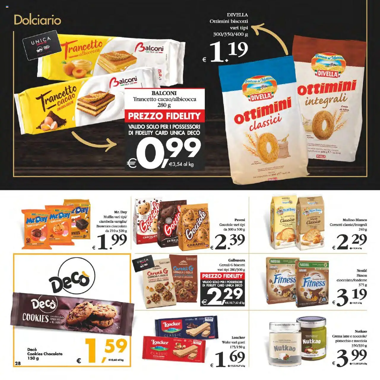 Volantino Decò del 22.08.2025 | Pagina: 28 | Prodotti: Uova, Cioccolato, Cornetto, Latte