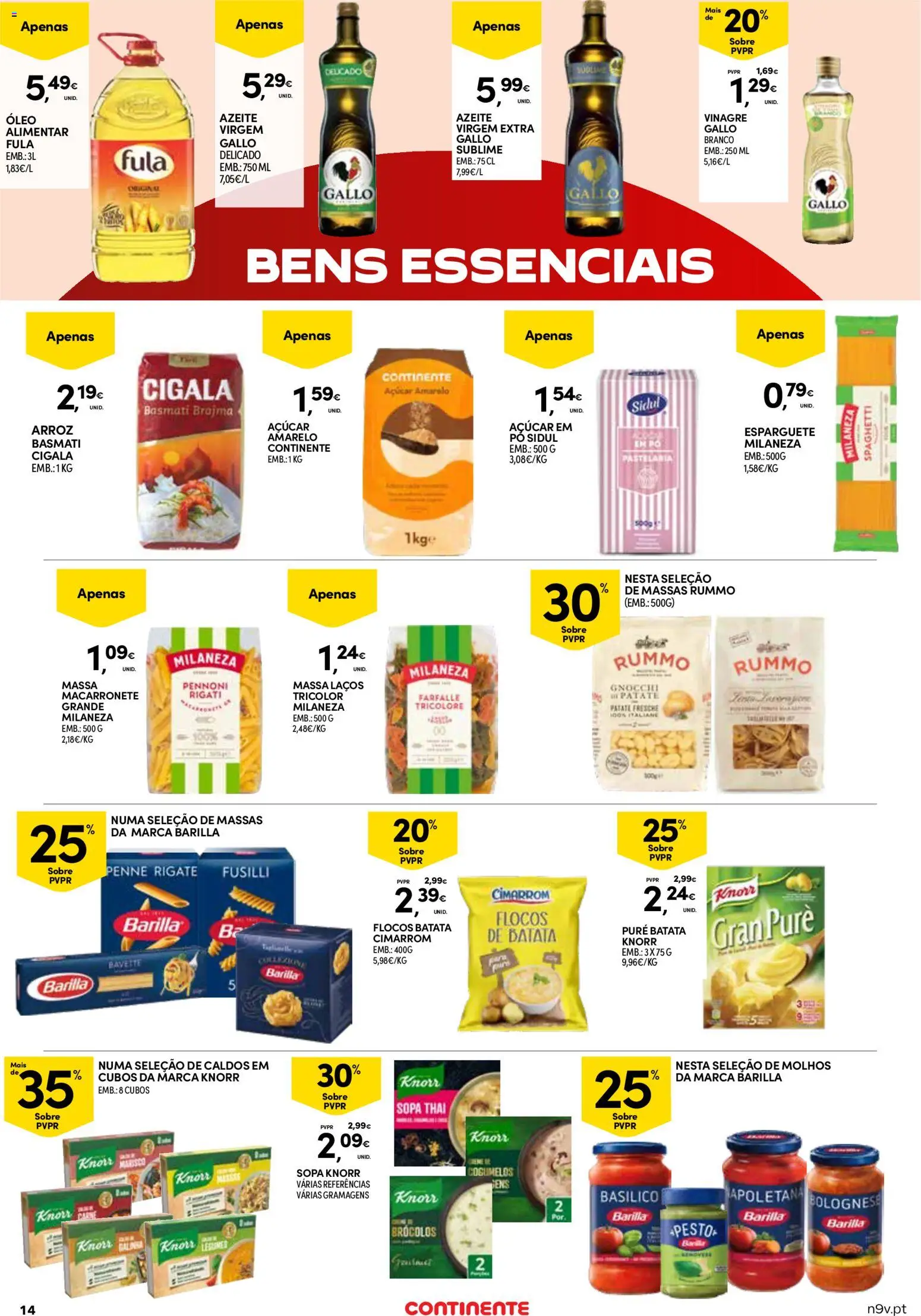 Continente Açores  │ válido de 16.04.2026 | Página: 14 | Produtos: Batata, Sopa, Açúcar, Cogumelos