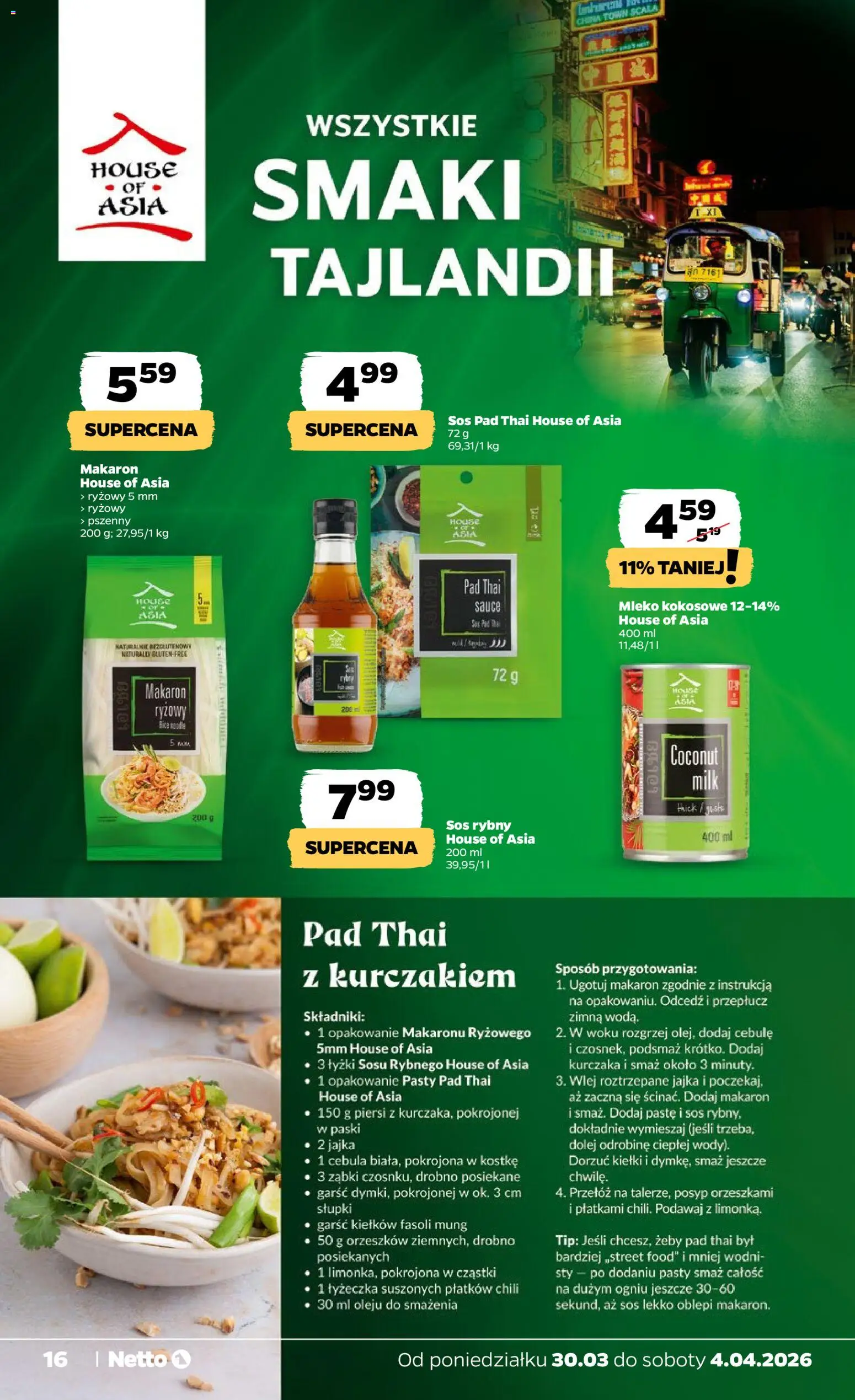 Netto gazetka od poniedziałku spożywcza od 30.03.2026 | Strona: 16 | Produkty: Sos rybny, Sos pad thai, Jajka, Sos
