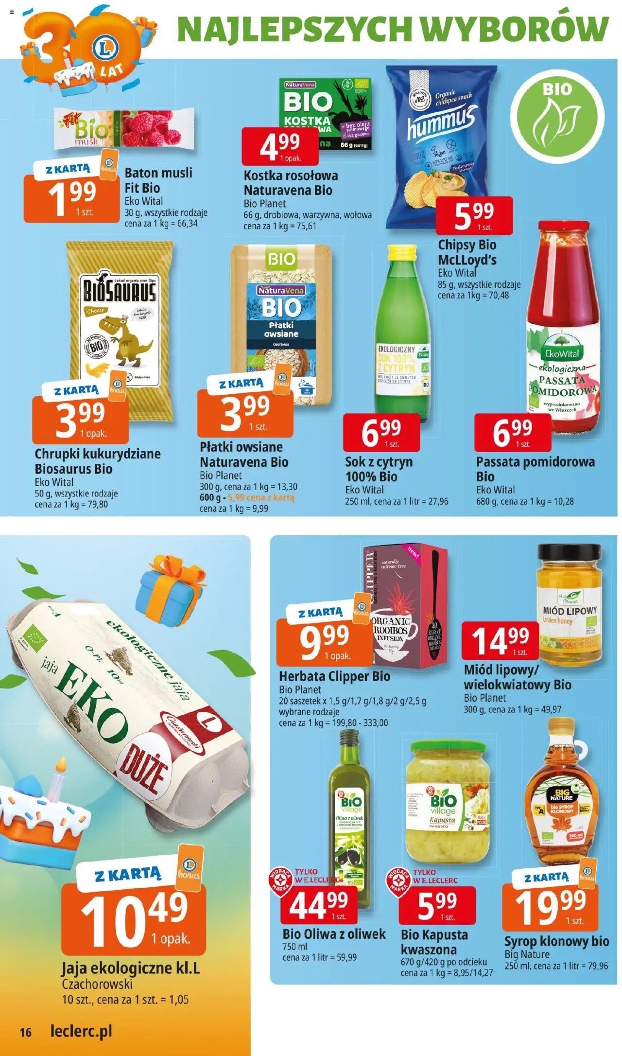 E.Leclerc Gazetka - Tychy od 16.09.2025 | Strona: 16 | Produkty: Chipsy, Oliwa z oliwek, Hummus, Musli