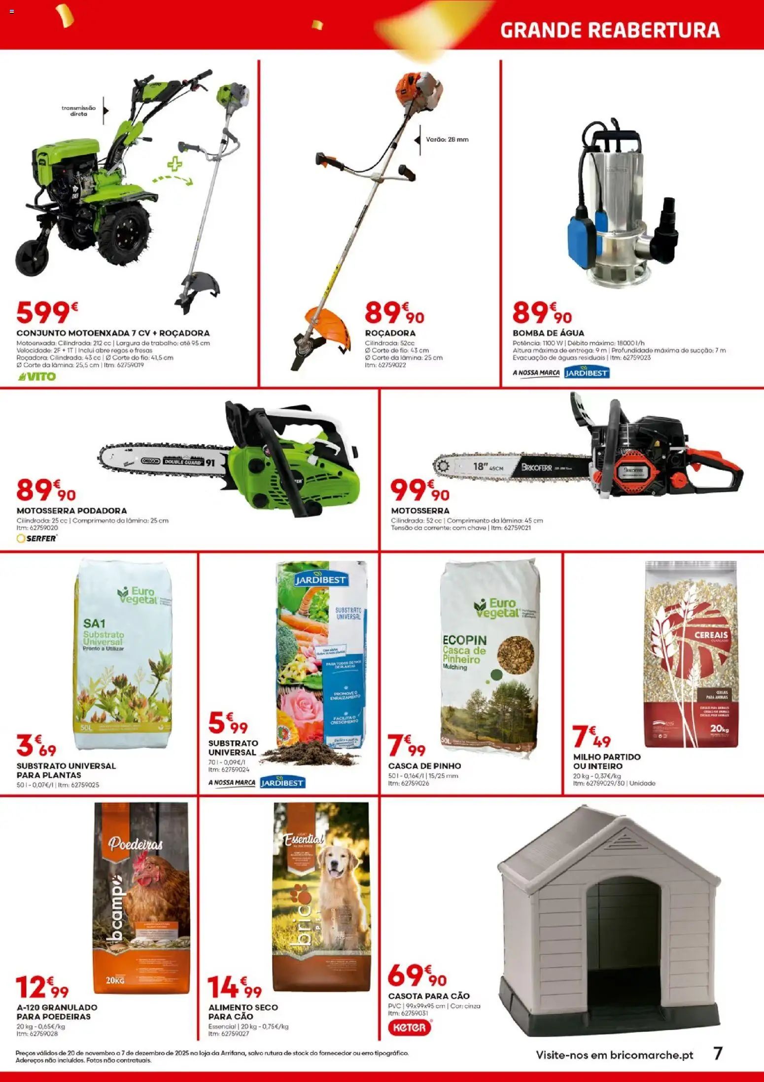 BricoMarché - Reabertura Arrifana │ válido de 20.11.2025 | Página: 7 | Produtos: Agua, Motoenxada, Cereais, Milho