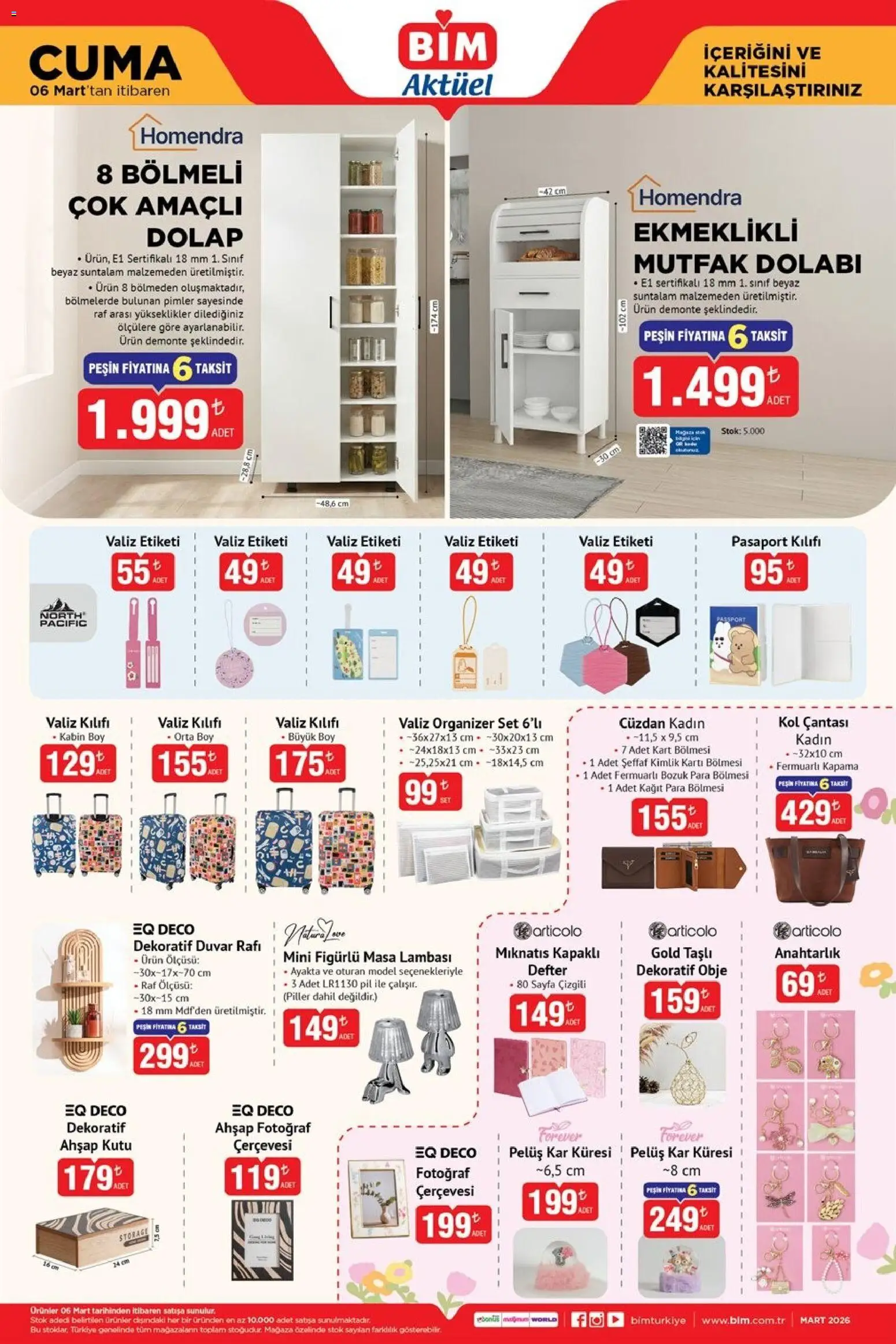 BİM Katalog Cuma - 06.03.2026 tarihinden itibaren geçerlidir | Sayfa: 3 | Ürünler: Raf, Masa, Pil, Cüzdan
