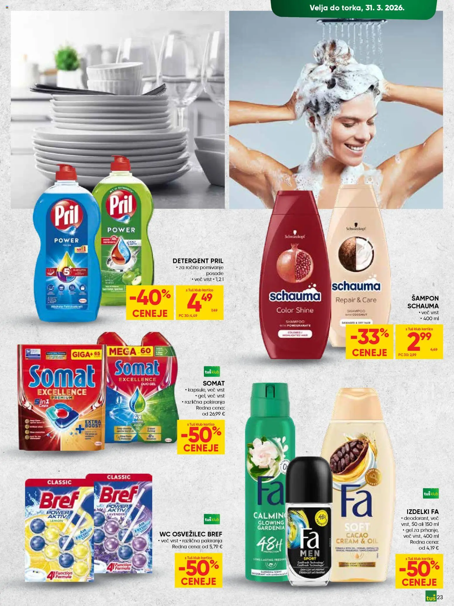 Novi Tuš katalog ponudbe – veljaven od 04.03.2026 | Stran: 23 | Izdelki: Sampon, Detergent