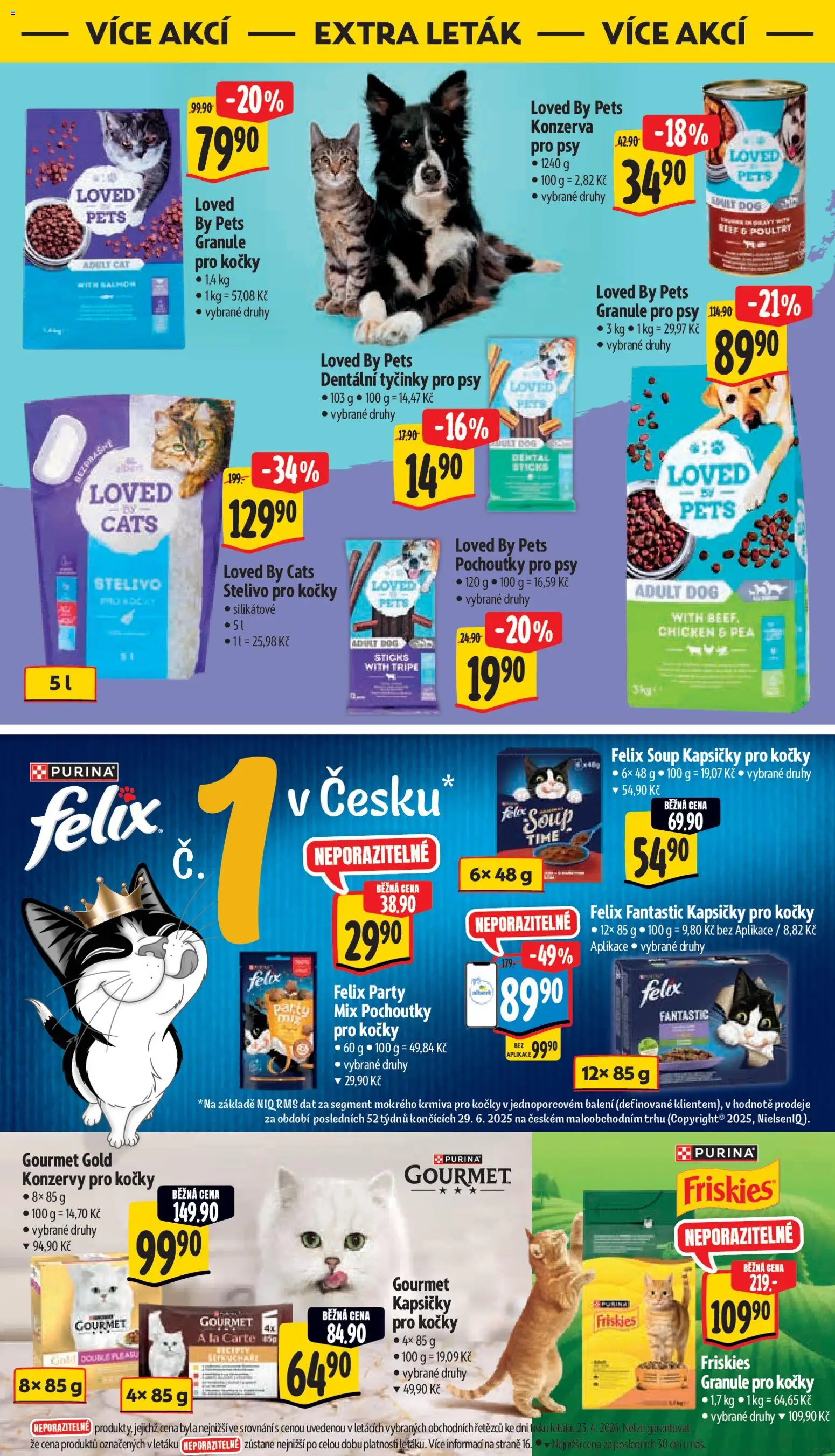 Albert leták - Supermarket od 29.04.2026 | Strana: 36 | Produkty: Felix, Gourmet Gold, Granule pro kočky, Stelivo
