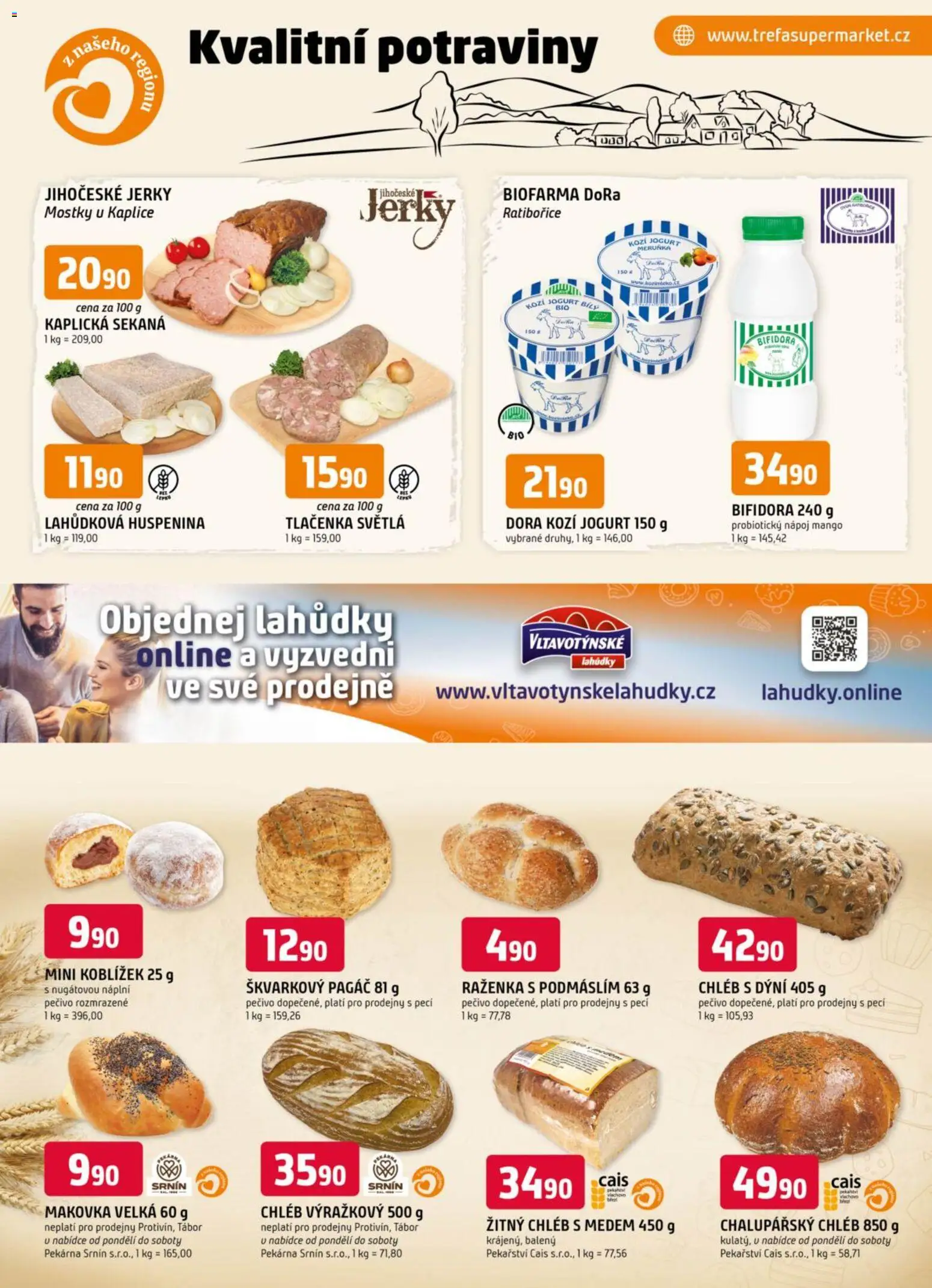Trefa leták - Kvalitní potraviny z našeho regionu od 28.01.2026 | Strana: 2 | Produkty: Mango, Chléb, Žitný chléb, Jerky