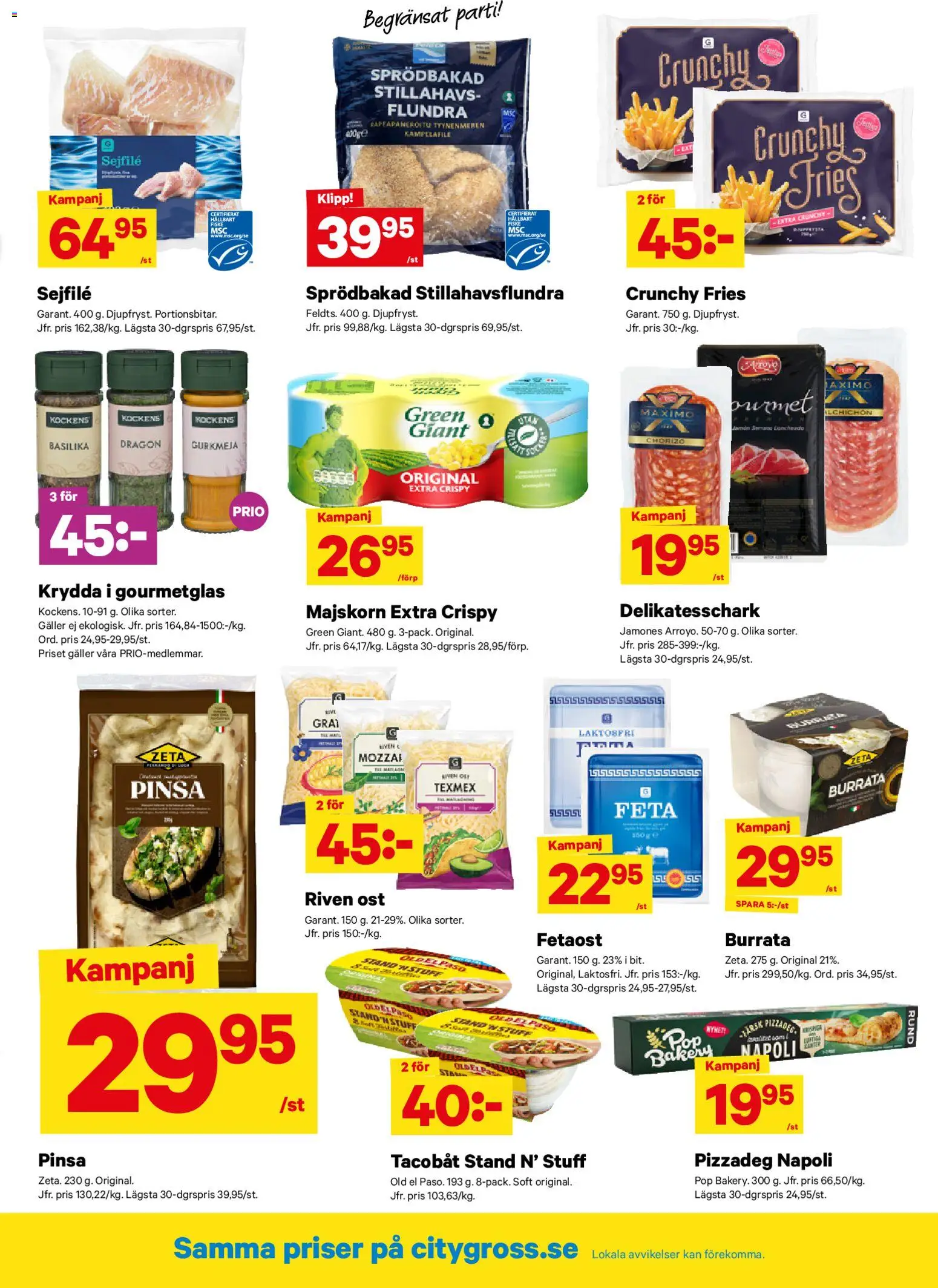 City Gross reklamblad aktuell från 02.03.2026 | Sida: 7 | Produkter: Galler, Fetaost, Riven ost, Basilika