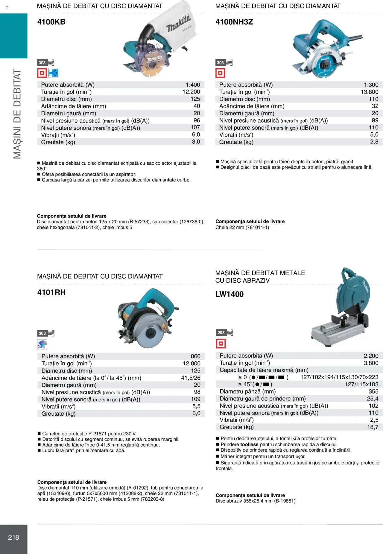 Noul catalog Makita – valabil de la 08.01.2025 | Pagină: 218 | Produse: Disc, Carcasă, Mâner, Apă