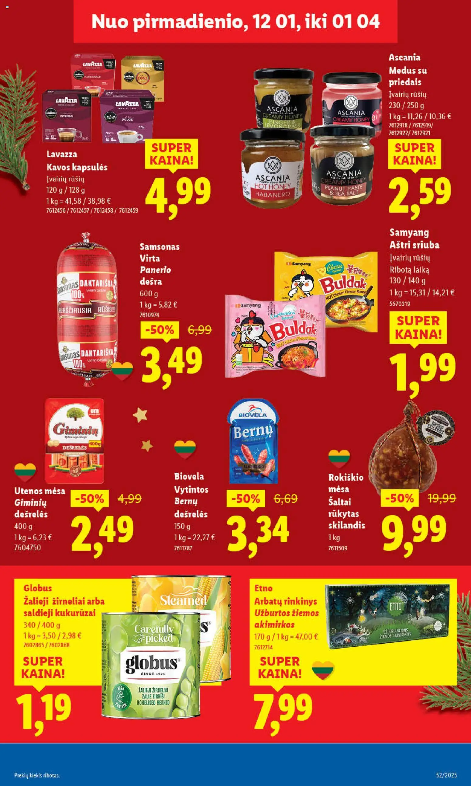 LIDL akcijos nuo 26.12.2025 | Puslapis: 27 | Prekių: Kukurūzai, Dešrelės, Dešra, Žirneliai