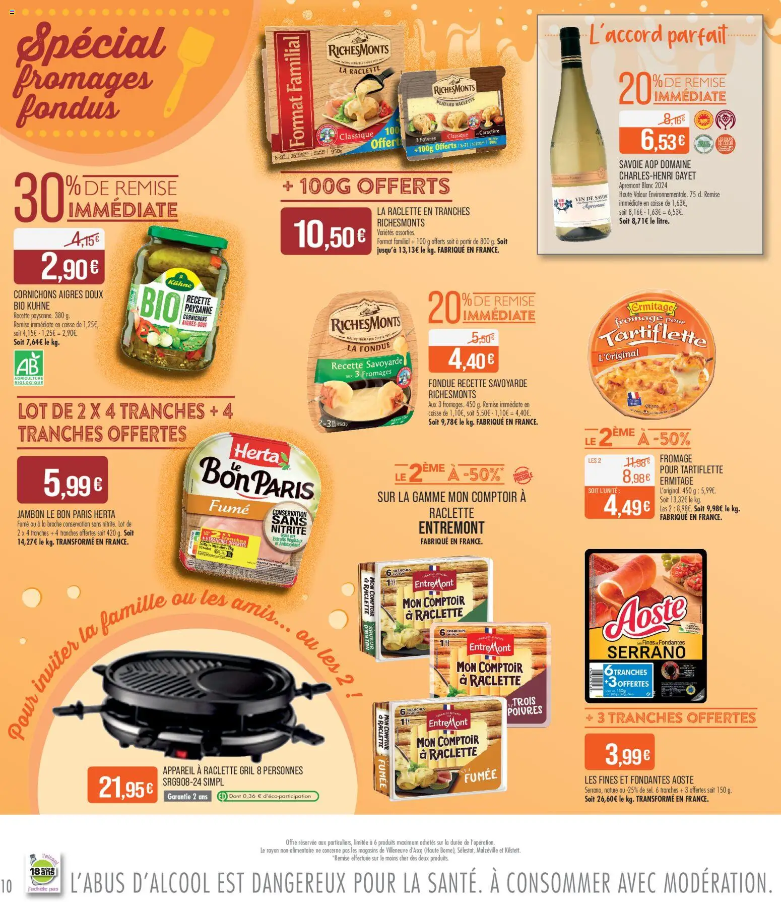 {H1} | Page: 10 | Produits: Plateau, Gril, Raclette, Jambon