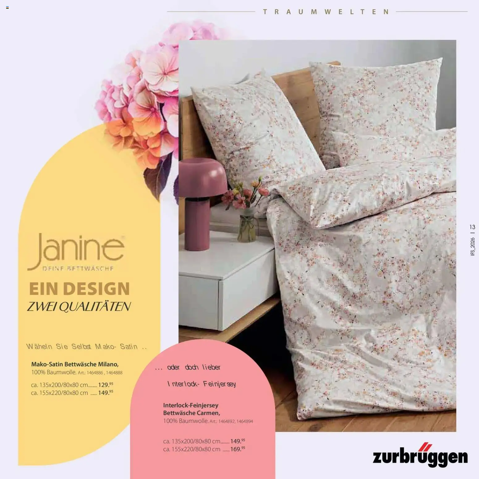 Zurbrüggen Frühlings-Boten für dein zuhause – gültig ab 14.04.2026 | Seite: 11 | Produkte: Bettwäsche