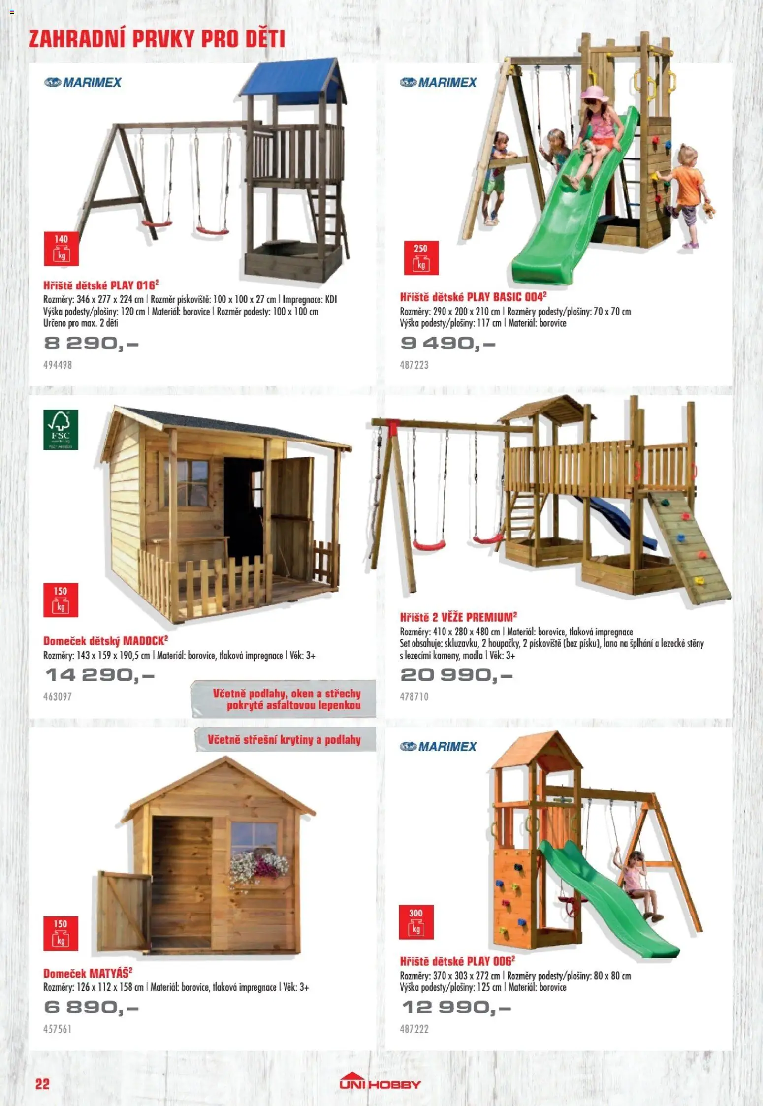 Uni Hobby katalog - Nábytek, grily a bazény 2026 od 10.04.2026 | Strana: 22 | Produkty: Pískoviště