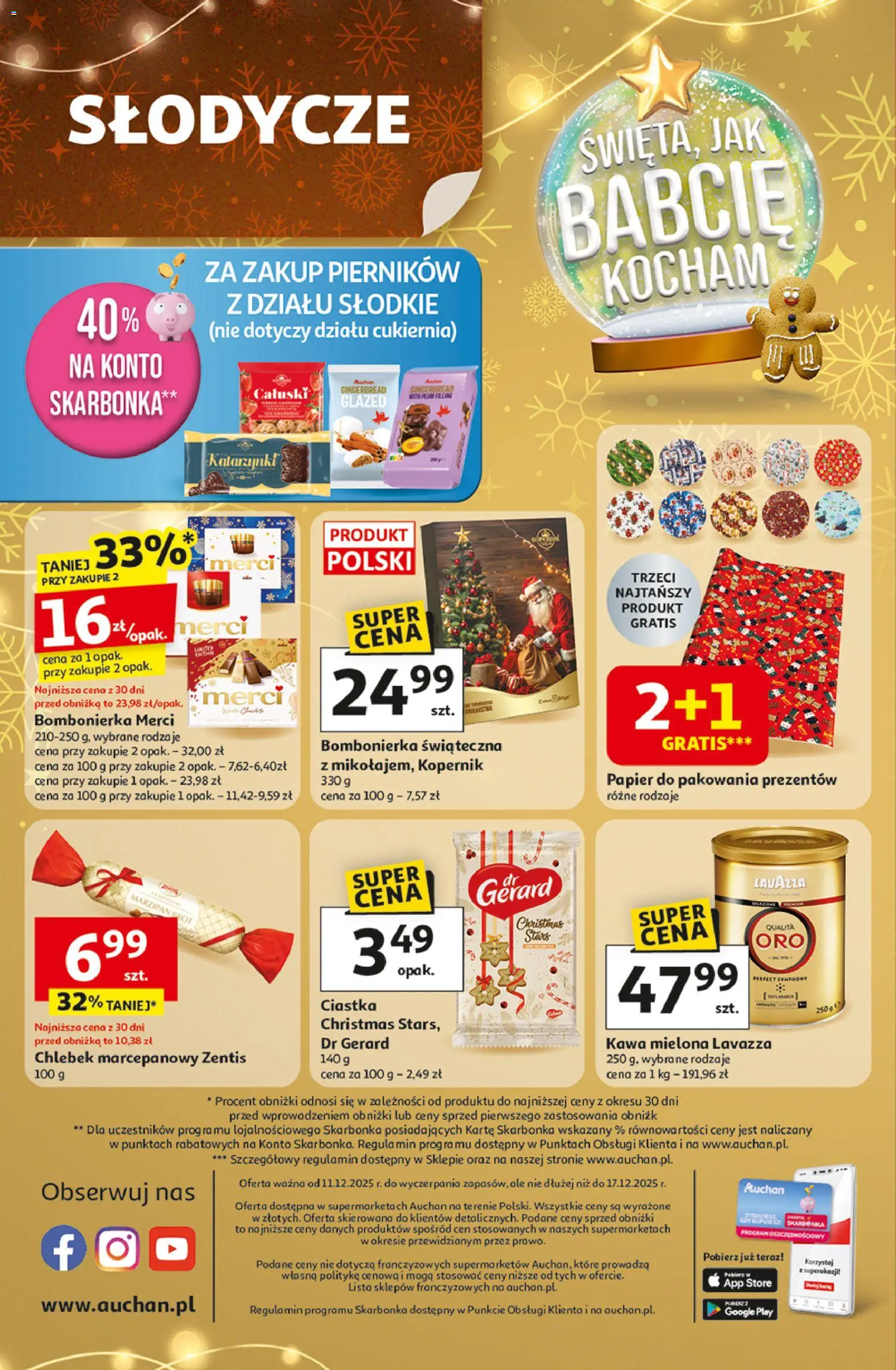 Auchan Gazetka od 11.12.2025 | Strona: 8 | Produkty: Słodycze, Bombonierka, Lavazza, Kawa