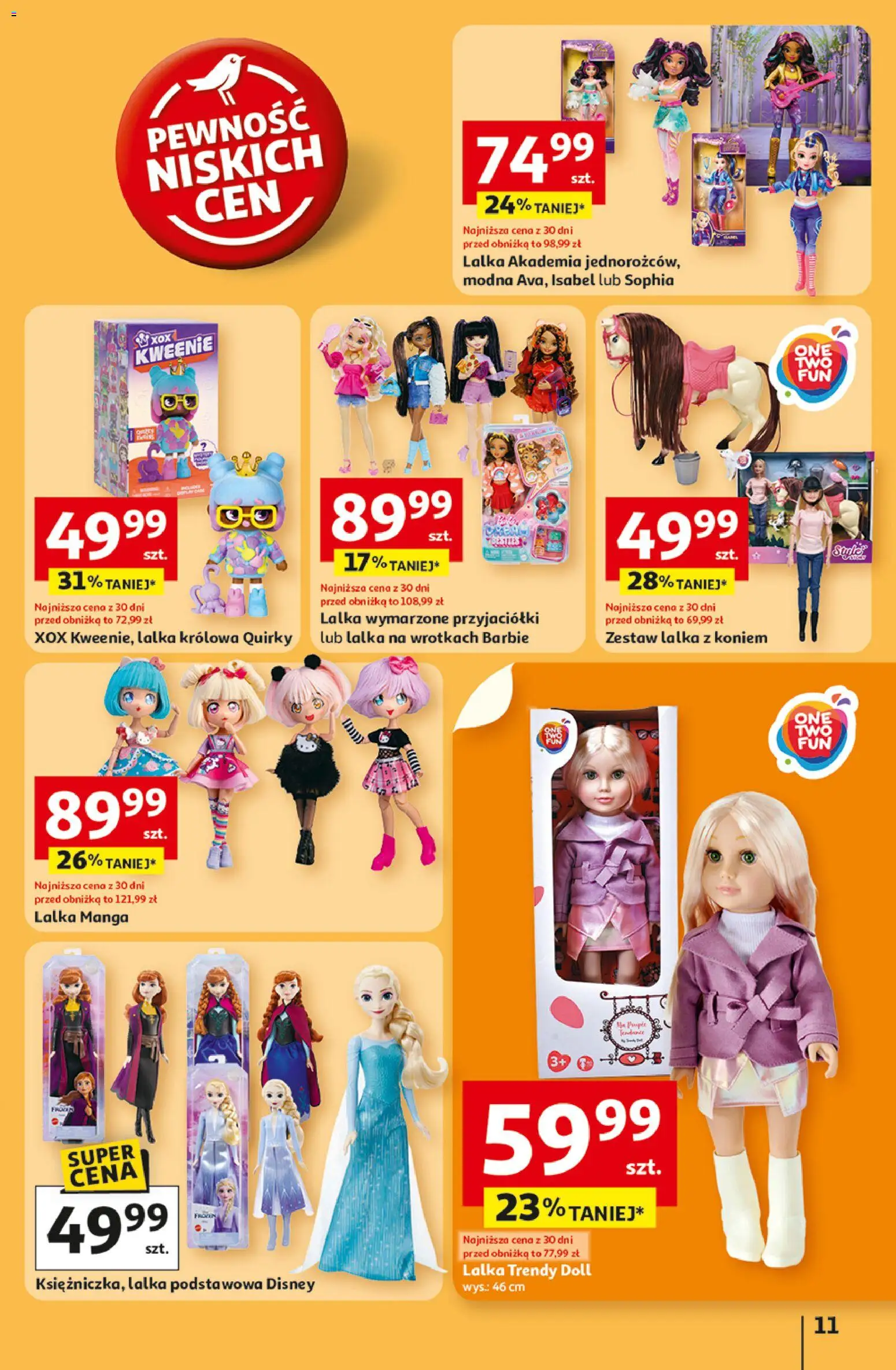 Auchan Gazetka - Pewność niskich cen Hipermarket od 30.10.2025 | Strona: 11 | Produkty: Lalka, Barbie