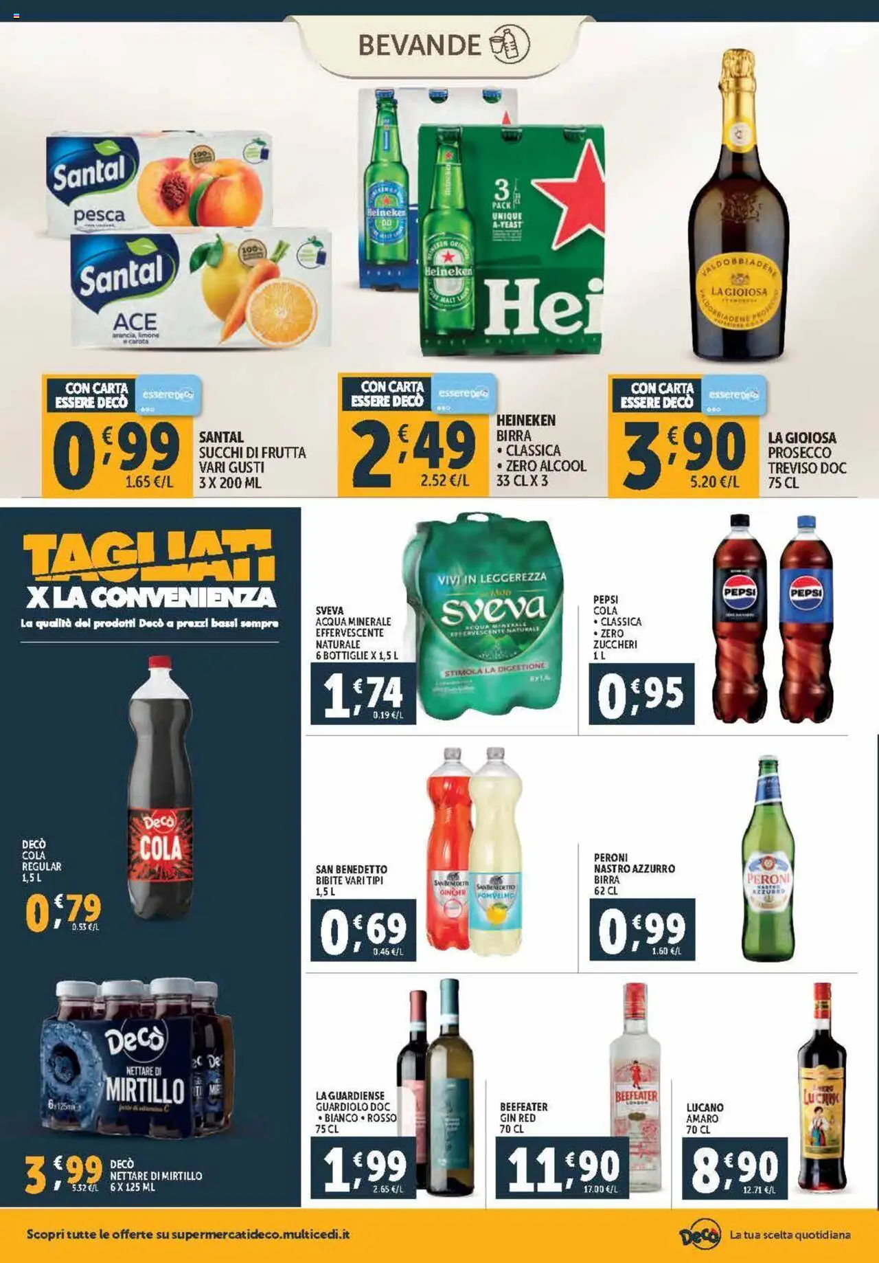 Volantino Decò del 04.10.2025 | Pagina: 14 | Prodotti: Gin, Prosecco, Frutta, Bibite