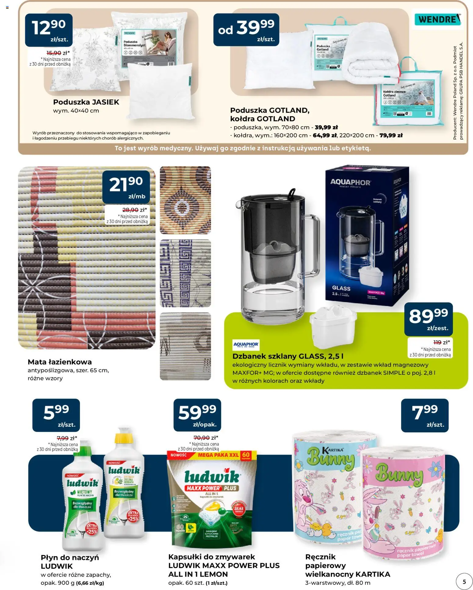 Mrówka gazetka - Chrzanów od 12.03.2026 | Strona: 5 | Produkty: Dzbanek, Poduszka, Kołdra, Ręcznik papierowy