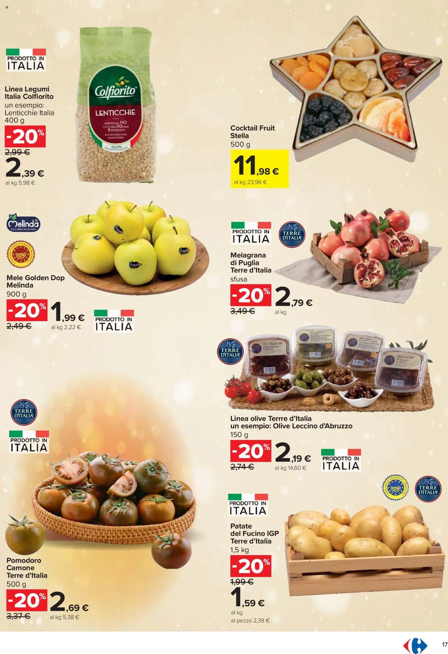 Volantino Carrefour del 27.11.2025 | Pagina: 17 | Prodotti: Mele, Patate, Lenticchie, Pomodoro