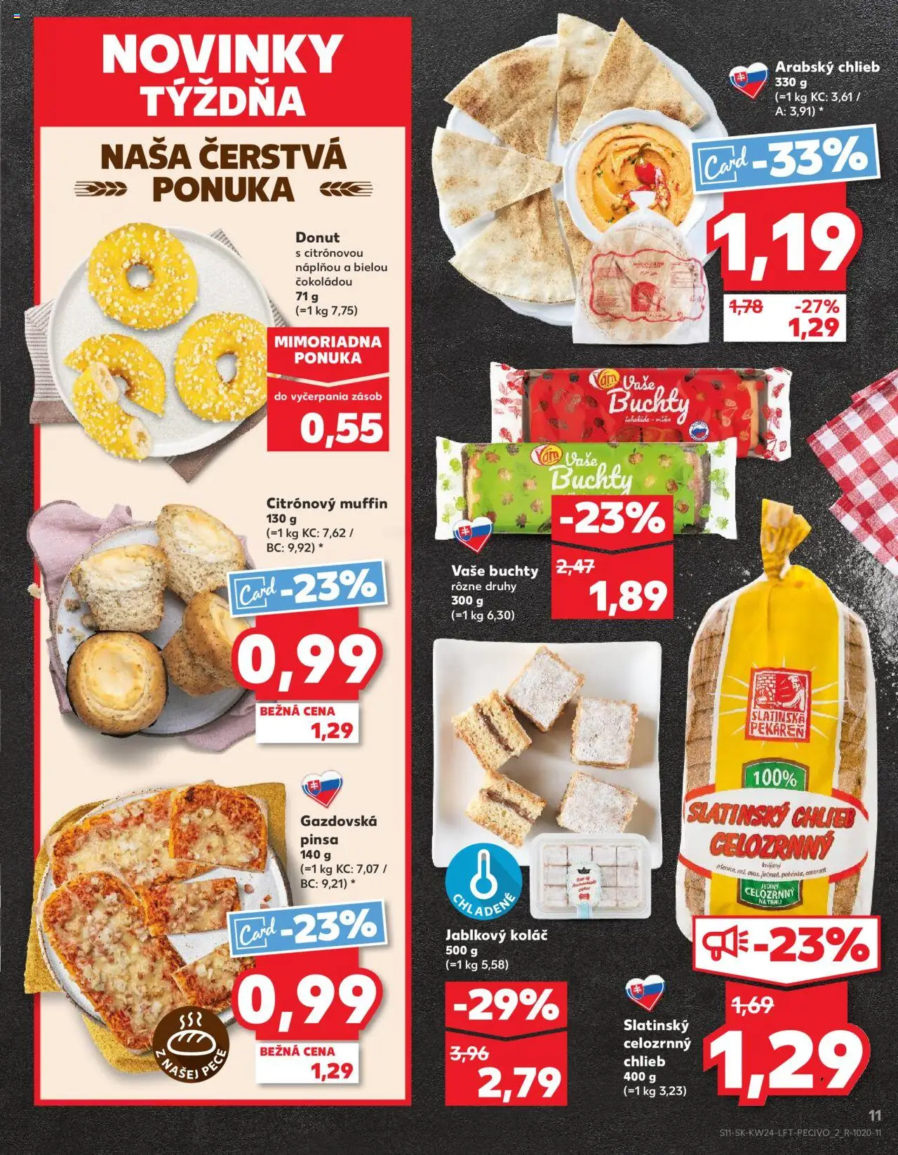 Nové Kaufland akcie – leták je platný od 12.06.2025 | Strana: 11 | Produkty: Pekáreň, Chlieb, Donut, Koláč