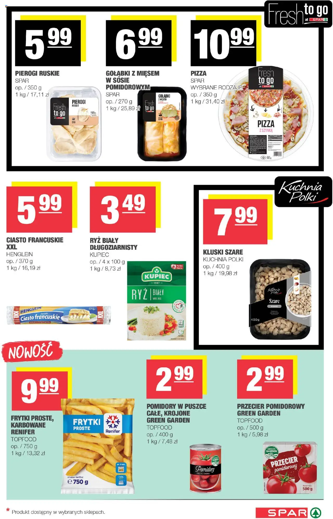 Spar Gazetka od 27.08.2025 | Strona: 5 | Produkty: Pierogi, Ciasto francuskie, Szynka, Ryż