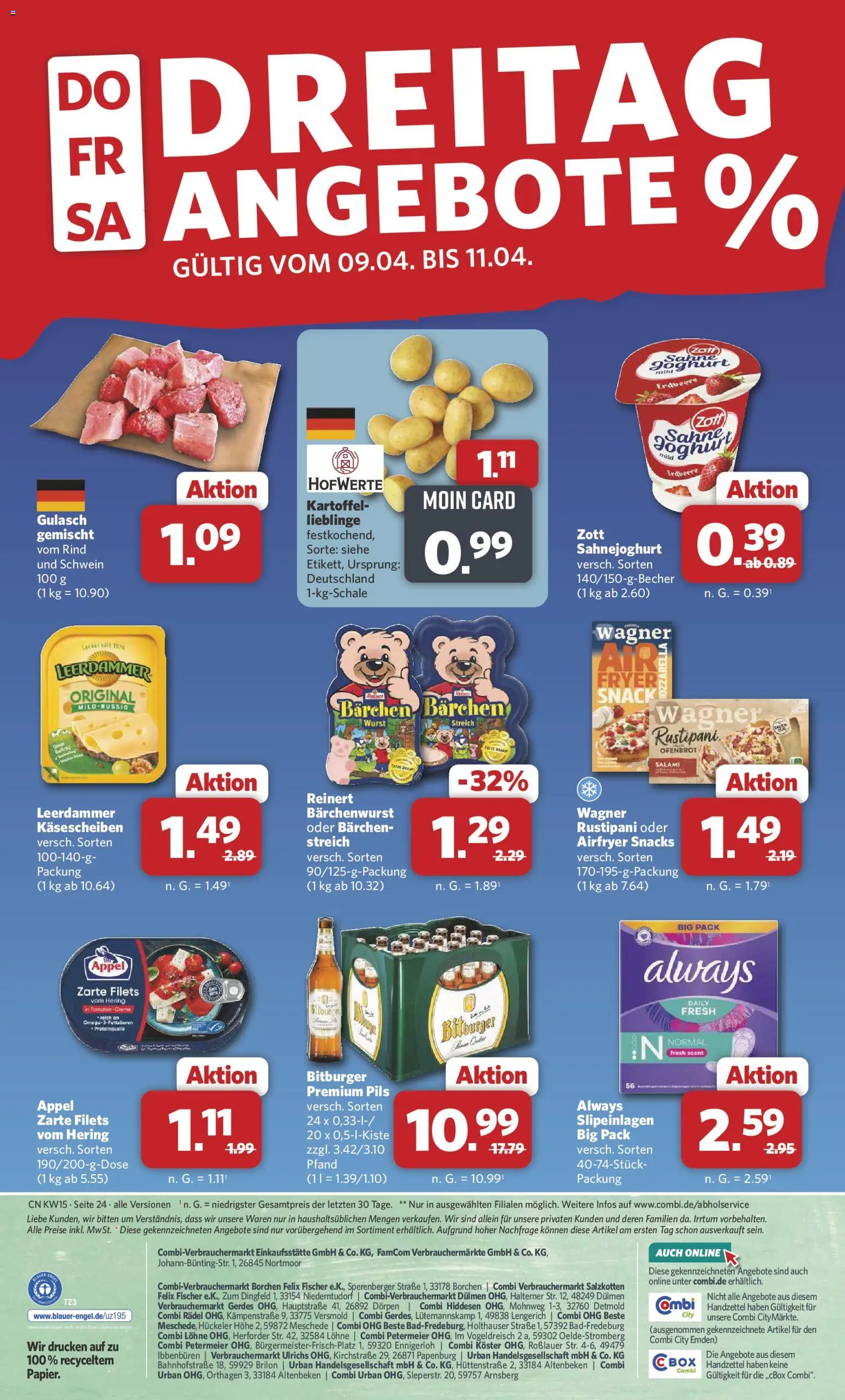 Combi Prospekt 	 – gültig ab 07.04.2026 | Seite: 26 | Produkte: Joghurt, Tomaten, Leerdammer, Sahne
