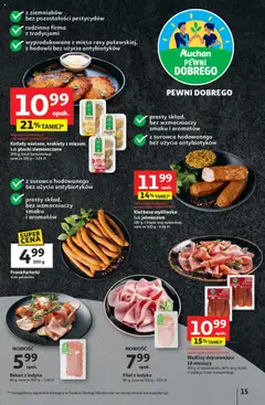 Auchan Gazetka - Pewność niskich cen Hipermarket od 11.09.2025 | Strona: 15 | Produkty: Frankfurterki, Placki ziemniaczane, Krokiety, Wędliny