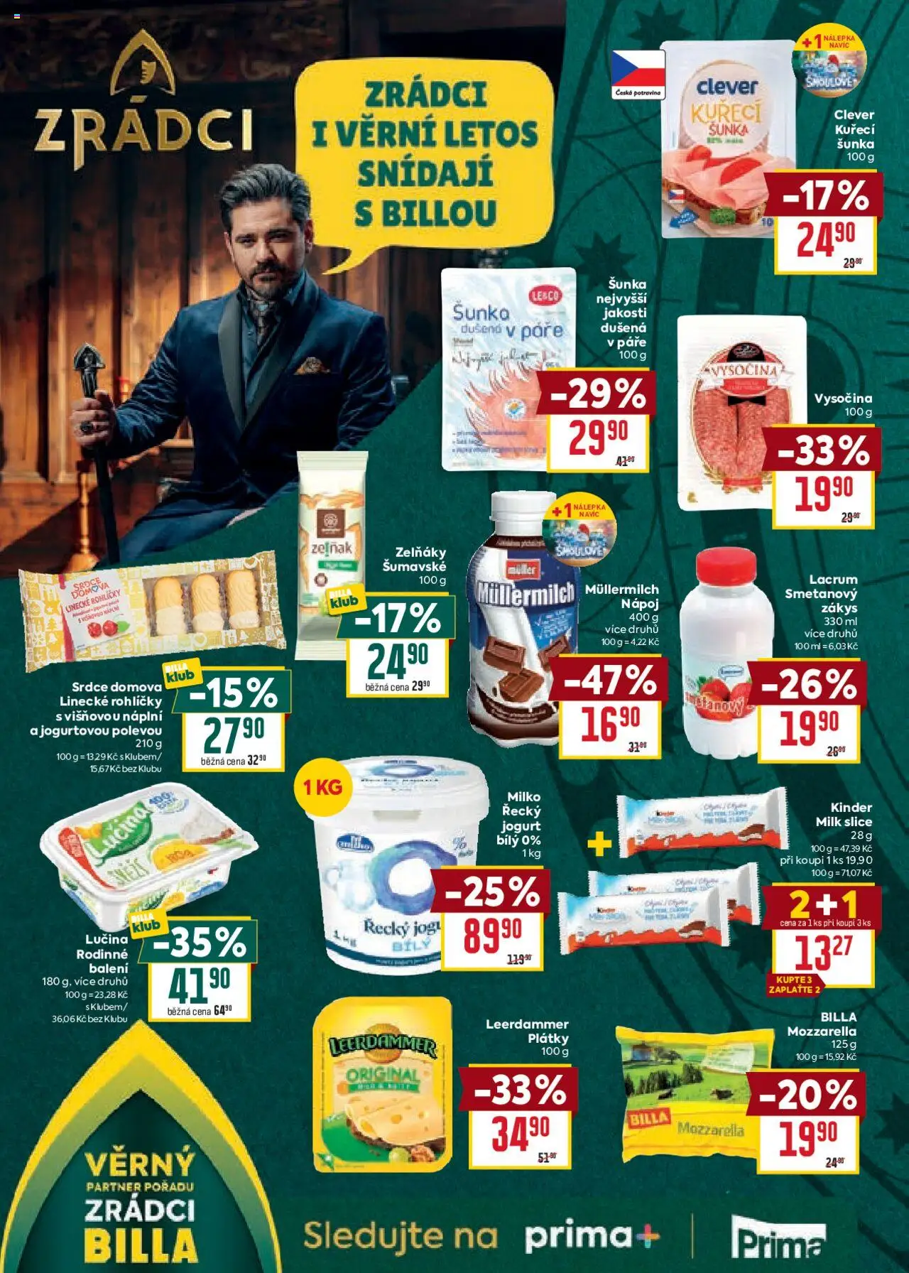 Billa Velký leták od 22.10.2025 | Strana: 16 | Produkty: Lučina, Kuřecí šunka, Mozzarella, Müllermilch