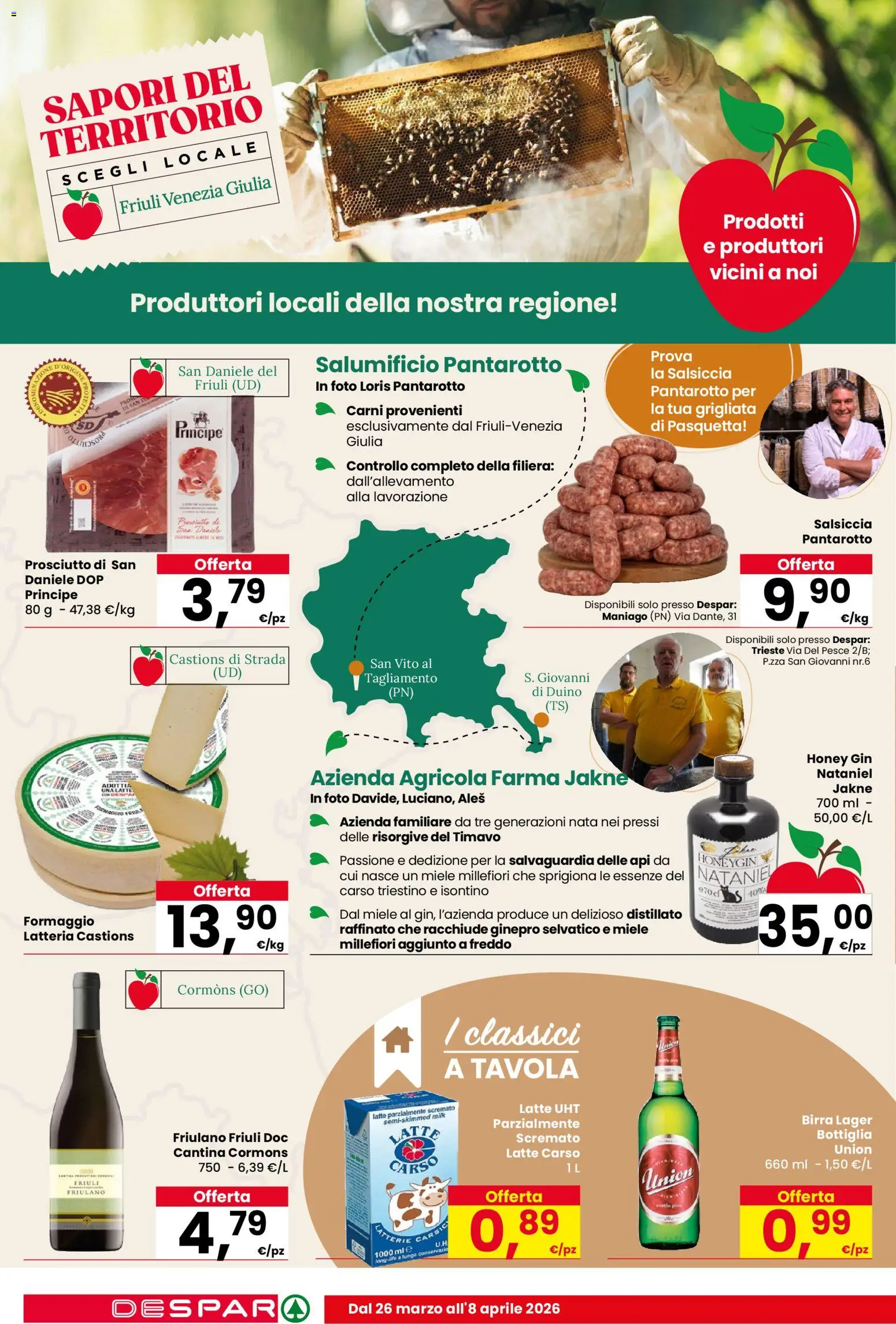 Volantino Despar del 26.03.2026 | Pagina: 10 | Prodotti: Birra, Pesce, Prosciutto, Bottiglia