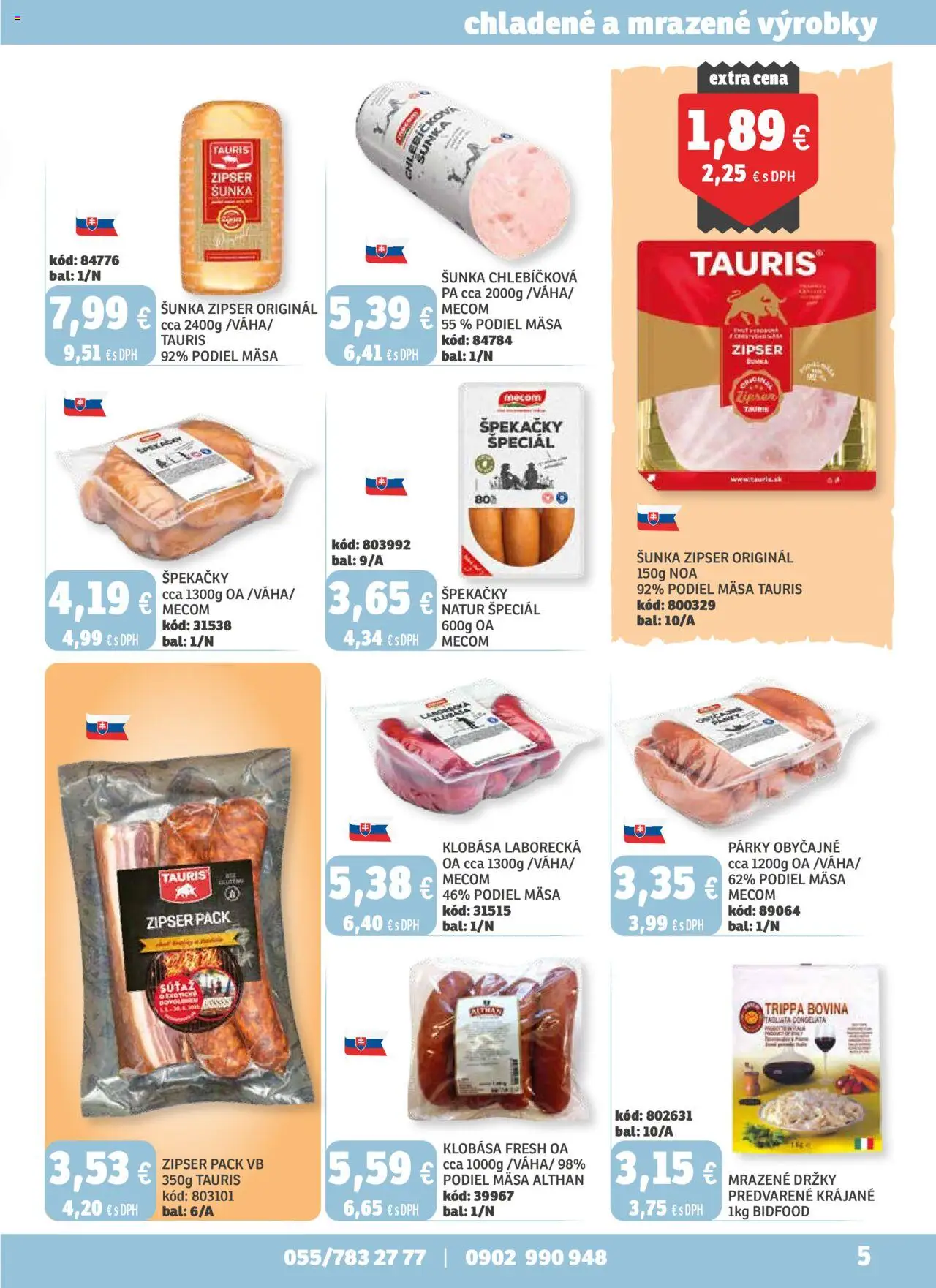 Nové Labaš akcie – leták je platný od 05.09.2025 | Strana: 5 | Produkty: Šunka, Klobása, Párky