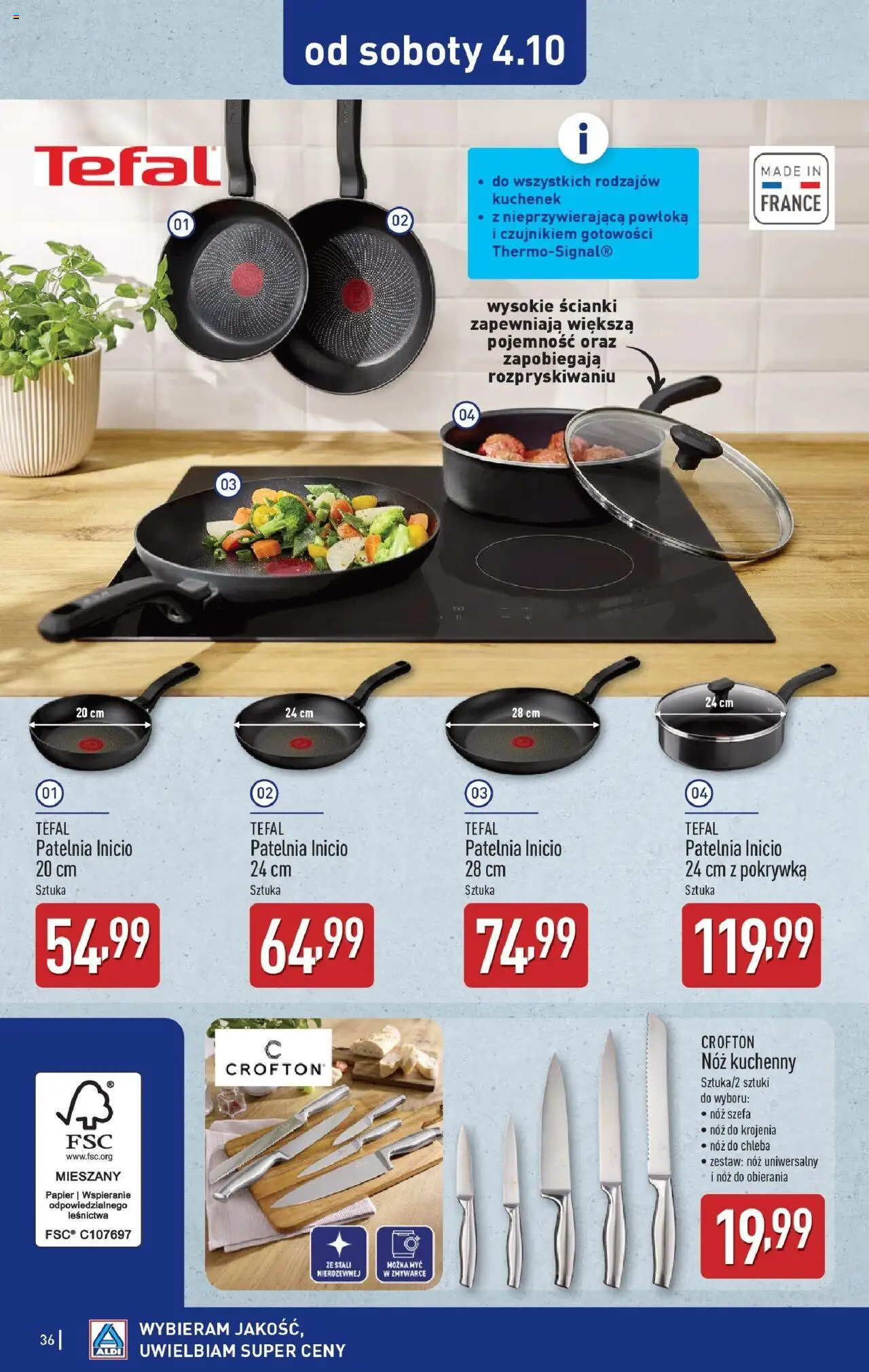 Aldi Gazetka od 29.09.2025 | Strona: 36 | Produkty: Patelnia, Tefal