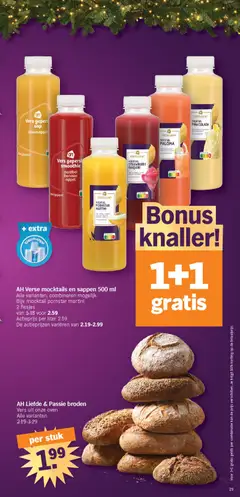 Vers geperst smoothie aardbei banaan appel, Vers geperst smoothie met aardbei, banaan en appel - Voorbeeld van een folder van Albert Heijn, geldig van 20.12.2025 | Pagina: 29