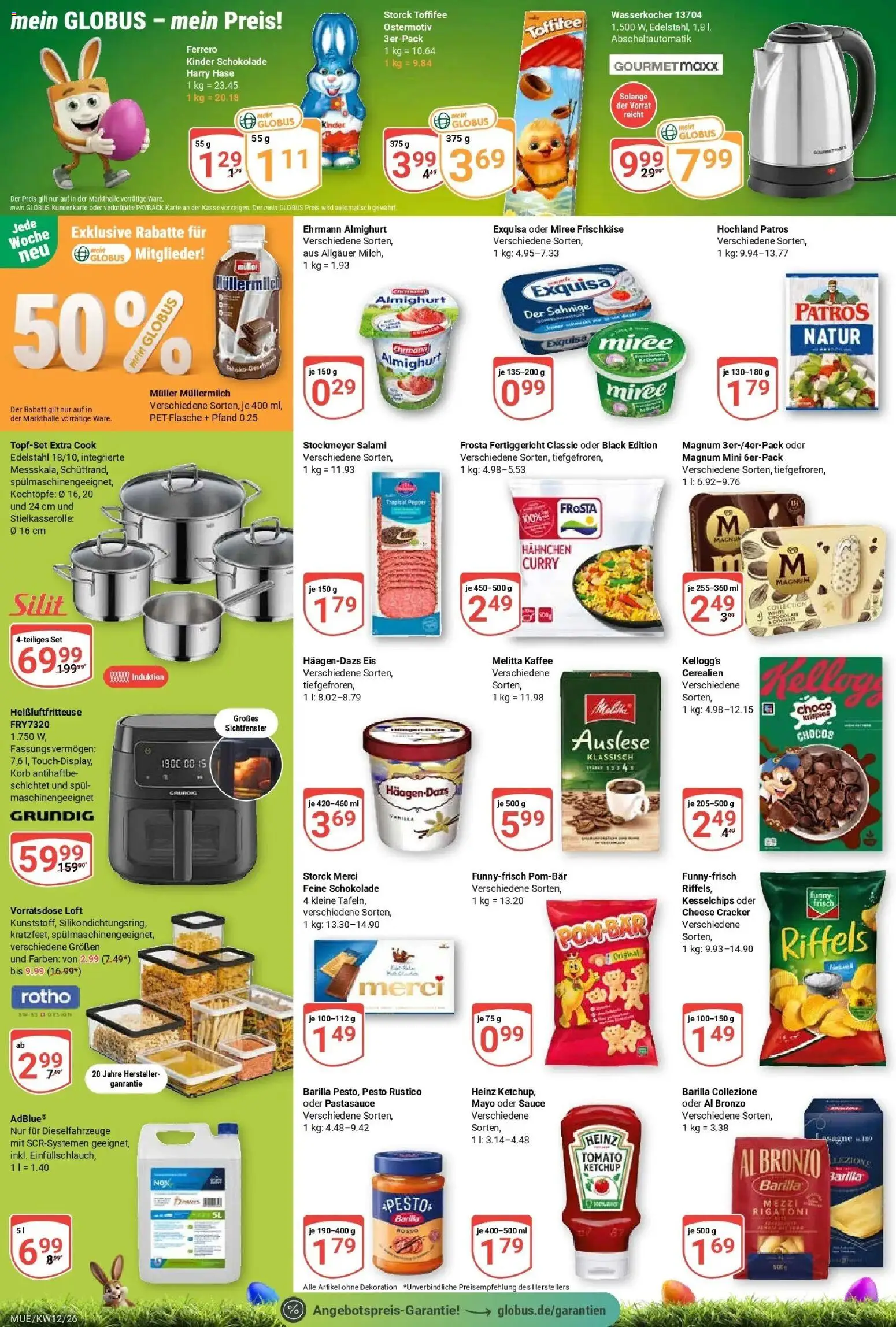 Globus prospekt Mühldorf	 – gültig ab 15.03.2026 | Seite: 2 | Produkte: Barilla, Kaffee, Muller mullermilch, Eis