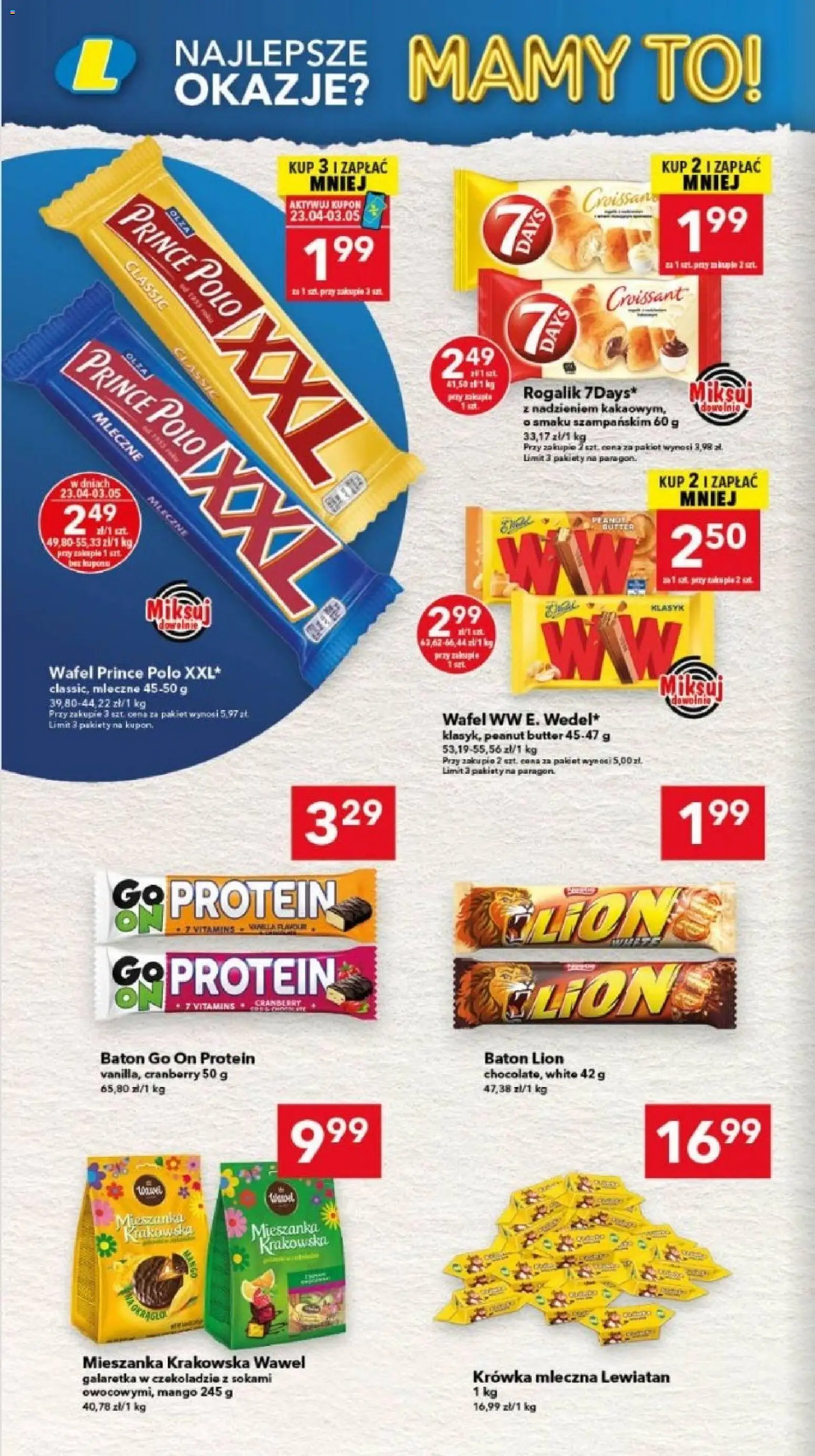 Lewiatan gazetka - Legnica od 23.04.2026 | Strona: 11 | Produkty: Mango, Prince polo xxl, Galaretka, Krowka