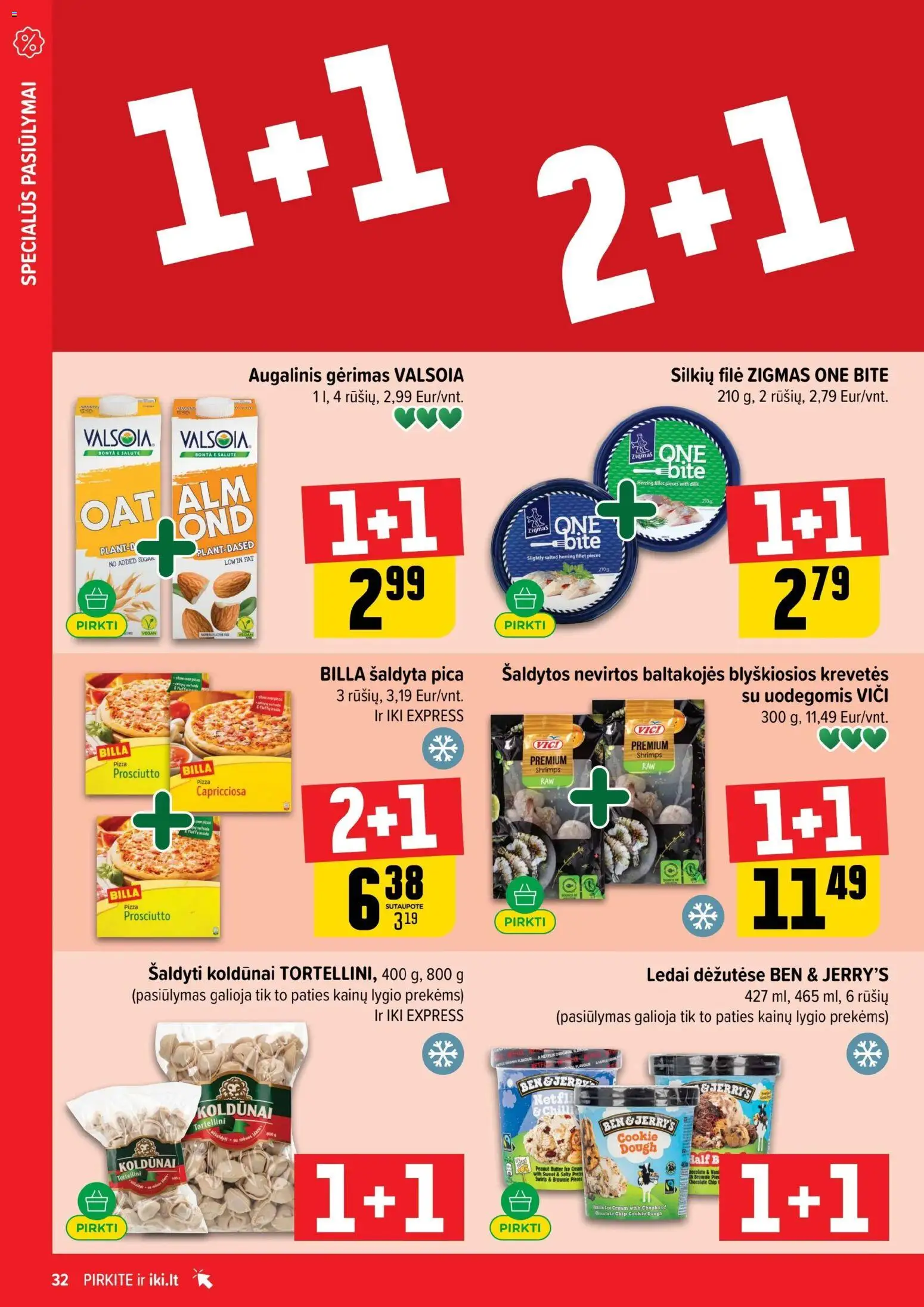 IKI akcijos nuo 03.11.2025 | Puslapis: 32 | Prekių: Ledai, Pica