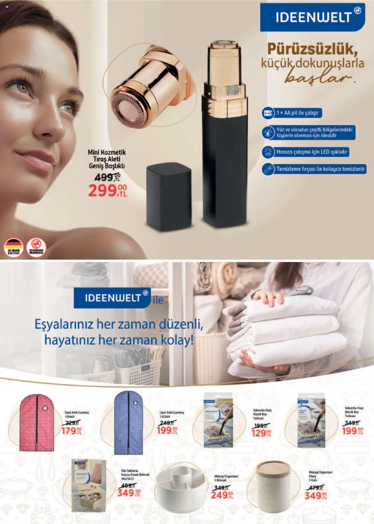 Rossmann Ekim Ev & Yaşam Kataloğu - 01.10.2025 tarihinden itibaren geçerlidir | Sayfa: 13 | Ürünler: Vakumlu hurç, Makyaj, Saklama kutusu, Hurç