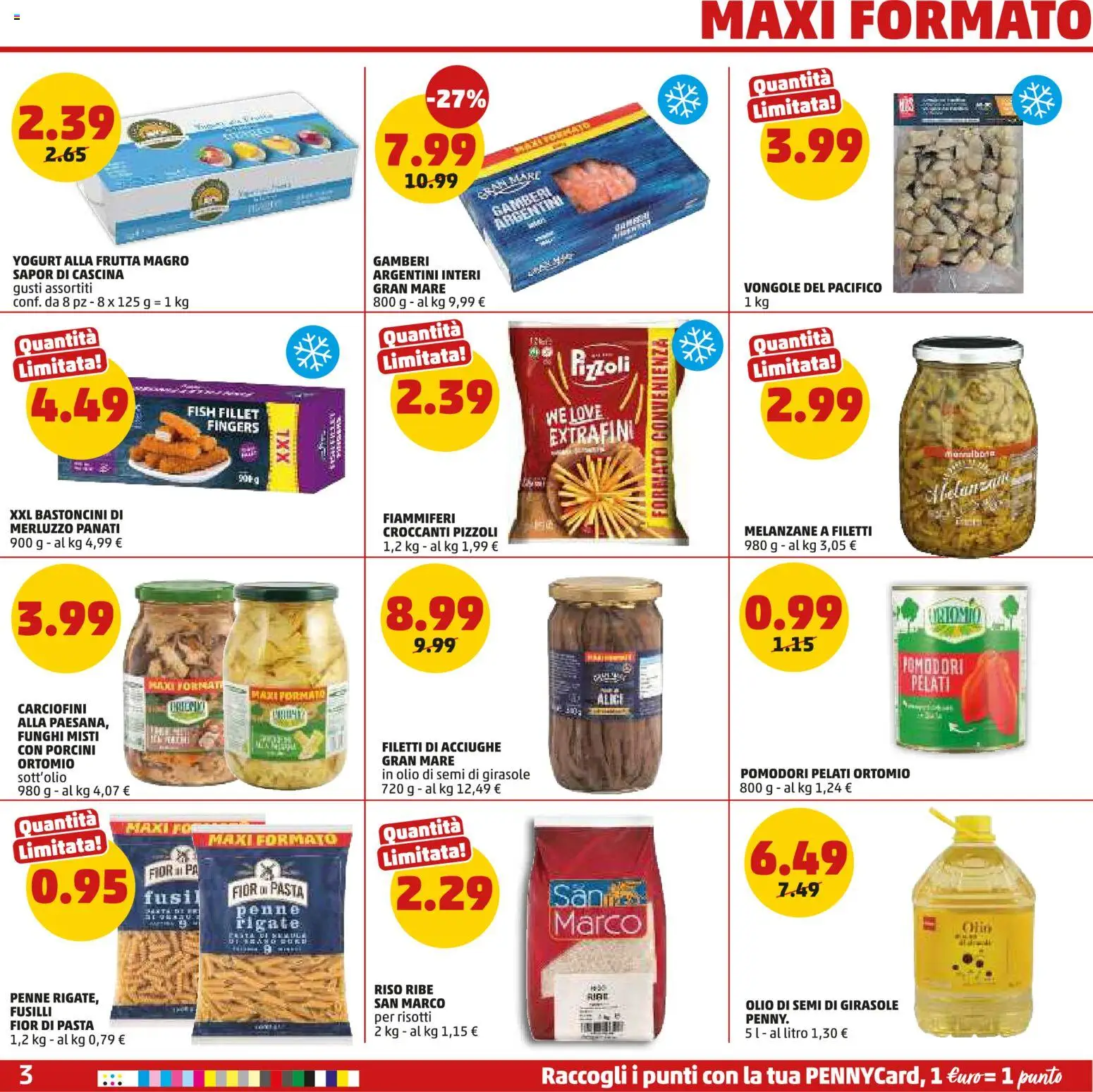 Volantino PENNY del 06.11.2025 | Pagina: 3 | Prodotti: Riso, Frutta, Fusilli, Olio di semi di girasole