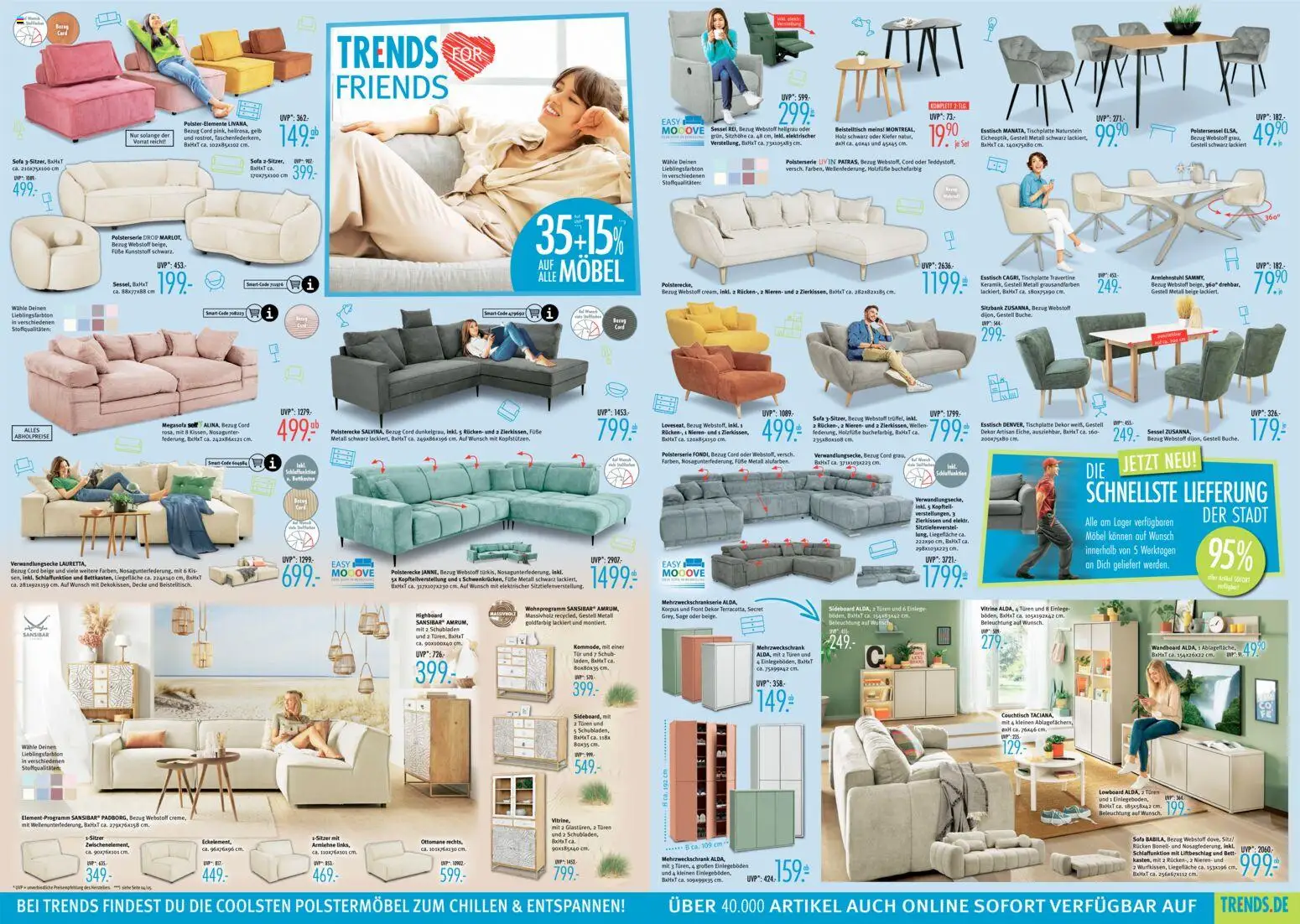 Trends Prospekt 	 – gültig ab 04.04.2026 | Seite: 2 | Produkte: Sideboard, Esstisch, Bett, Couchtisch