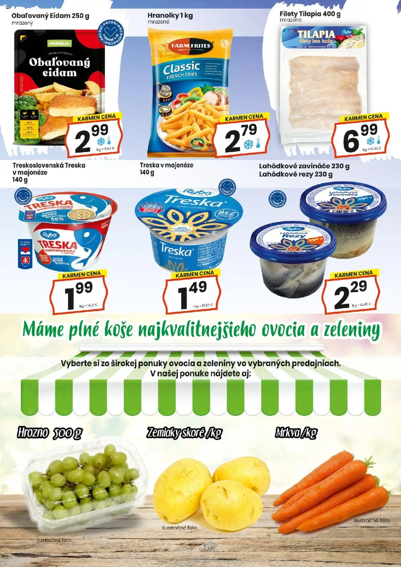 KARMEN CBA maloobchod │ platný od 21.08.2025 | Strana: 8 | Produkty: Eidam, Ryba, Zemiaky, Treska