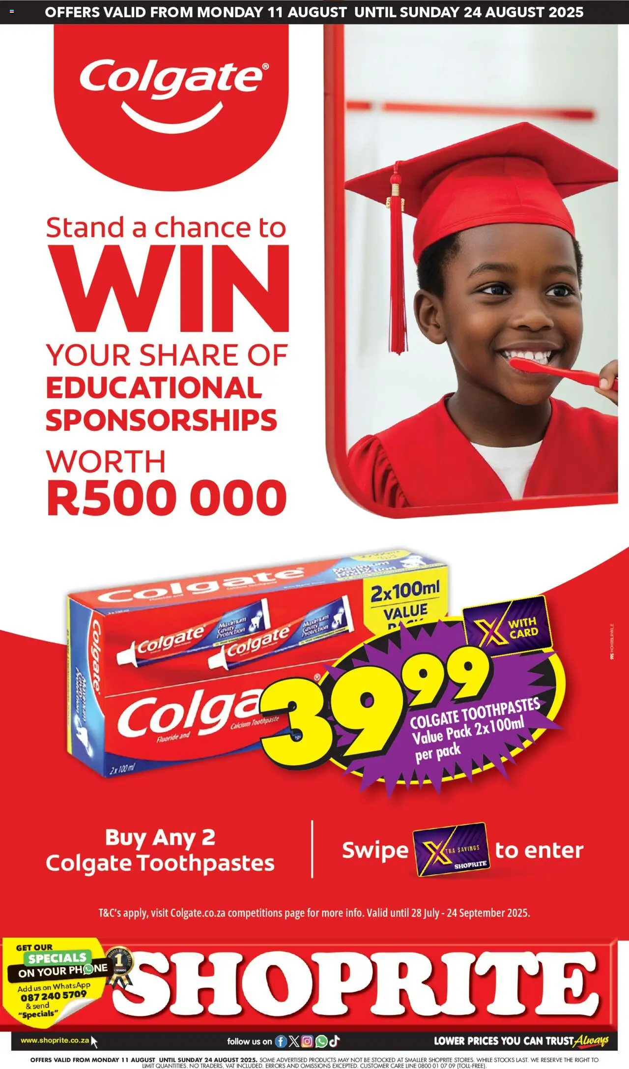 Shoprite - Colgate Promotion │ valid from 11.08.2025 | Page: 1 | Products: Phone