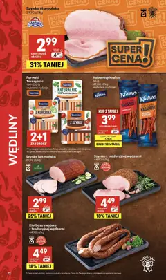 Pogląd oferty "Delikatesy Centrum gazetka" - ważna od 09.04.2026 | Strona: 12 | Produkty: Kabanosy, Parówki, Szynka, Wędliny